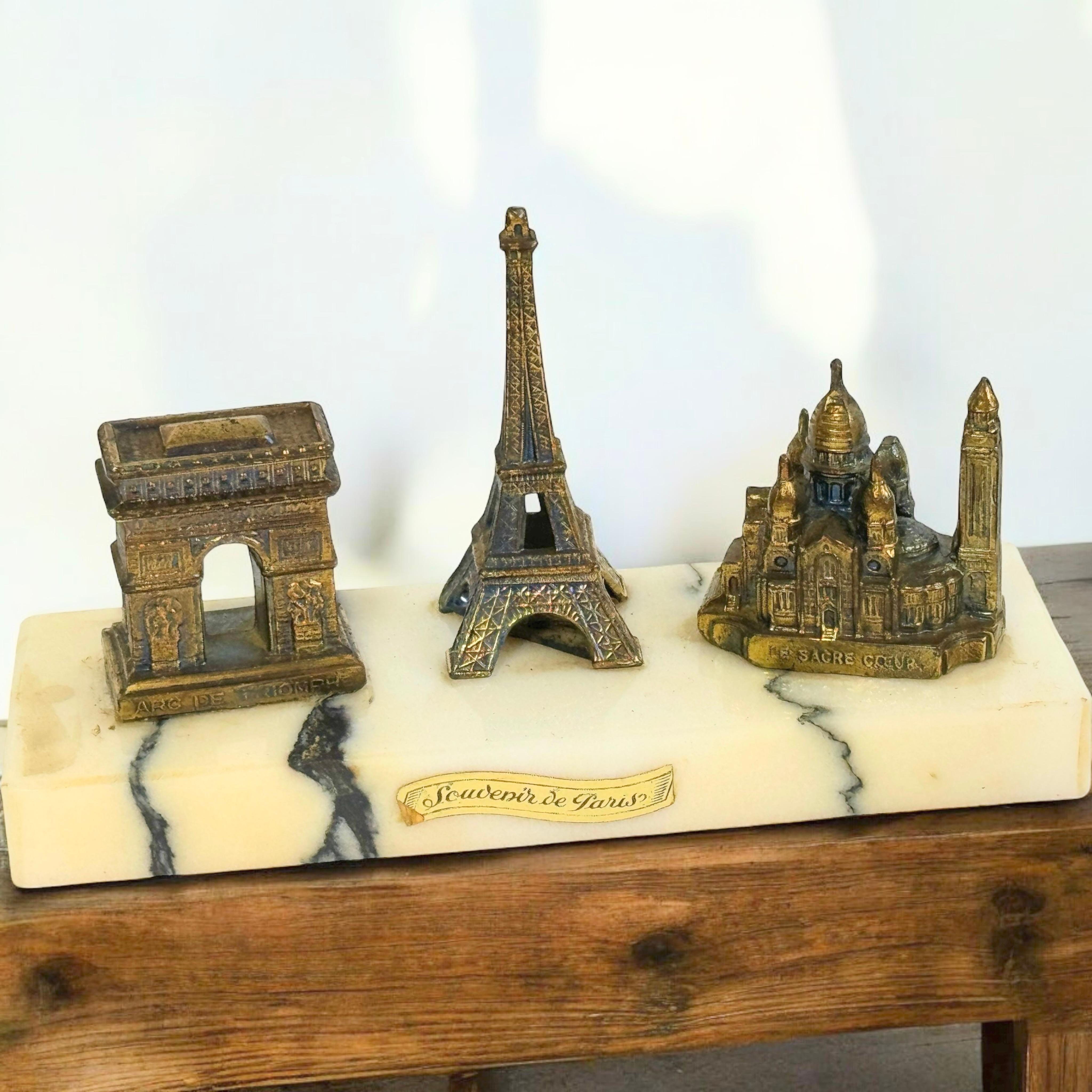 Métal Tour Eiffel, Sacré-Coeur, Arc de Triomphe Bâtiment Souvenir Modèle architectural en vente