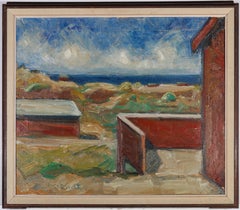 Eigel Wendt (b.1922) - Danish School Mid 20th Century Oil, Over the Red Wall