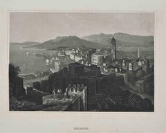View of Malaga - Original Lithograph by Eigenthum d. Verleger - 19th Century