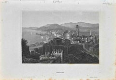 View of Malaga - Lithographie originale de Eigenthum d. Verleger - 19ème siècle