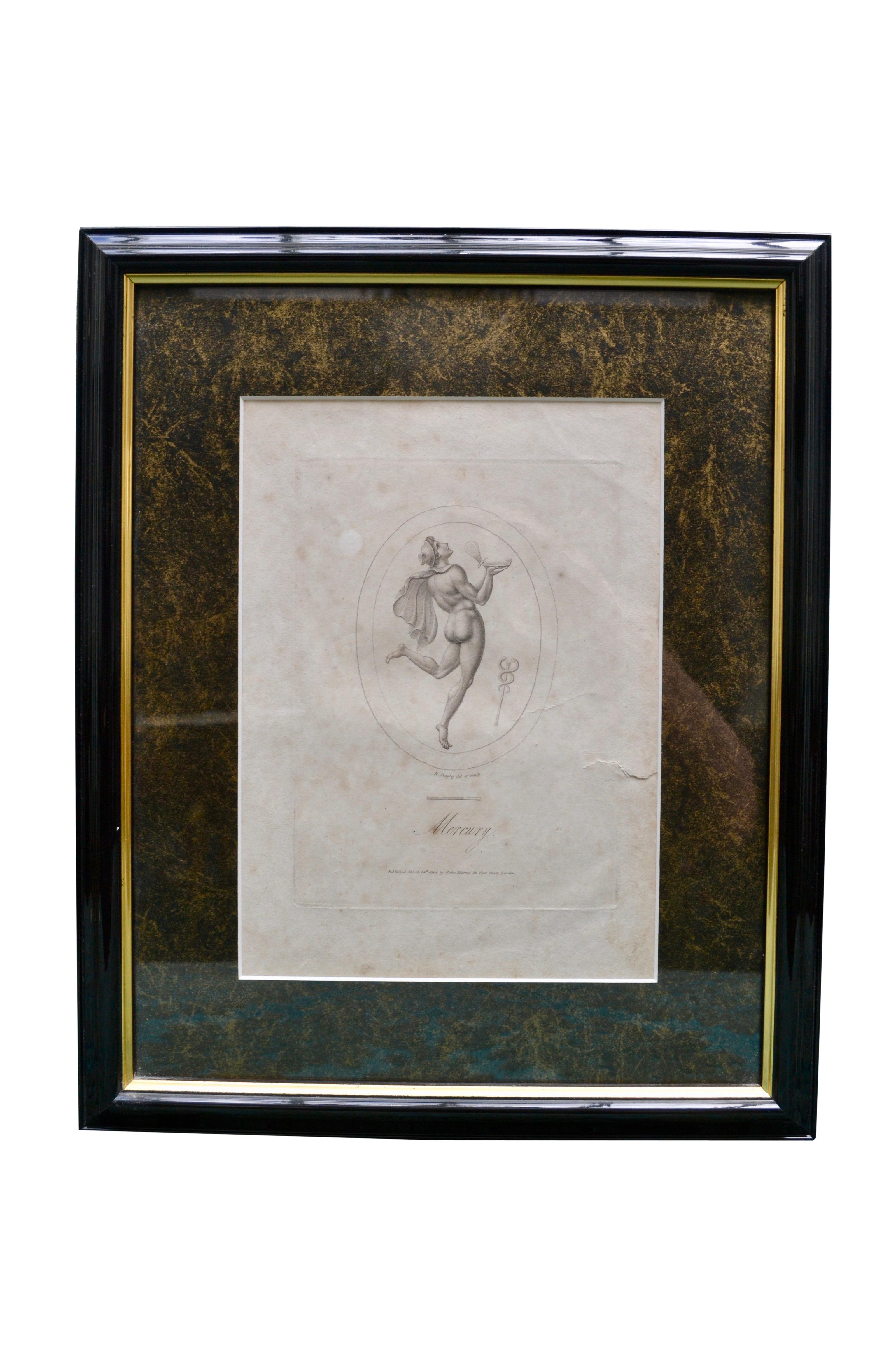 Engraved Eight 19 Century Neoclassical English Engravings by Richard Dagley For Sale