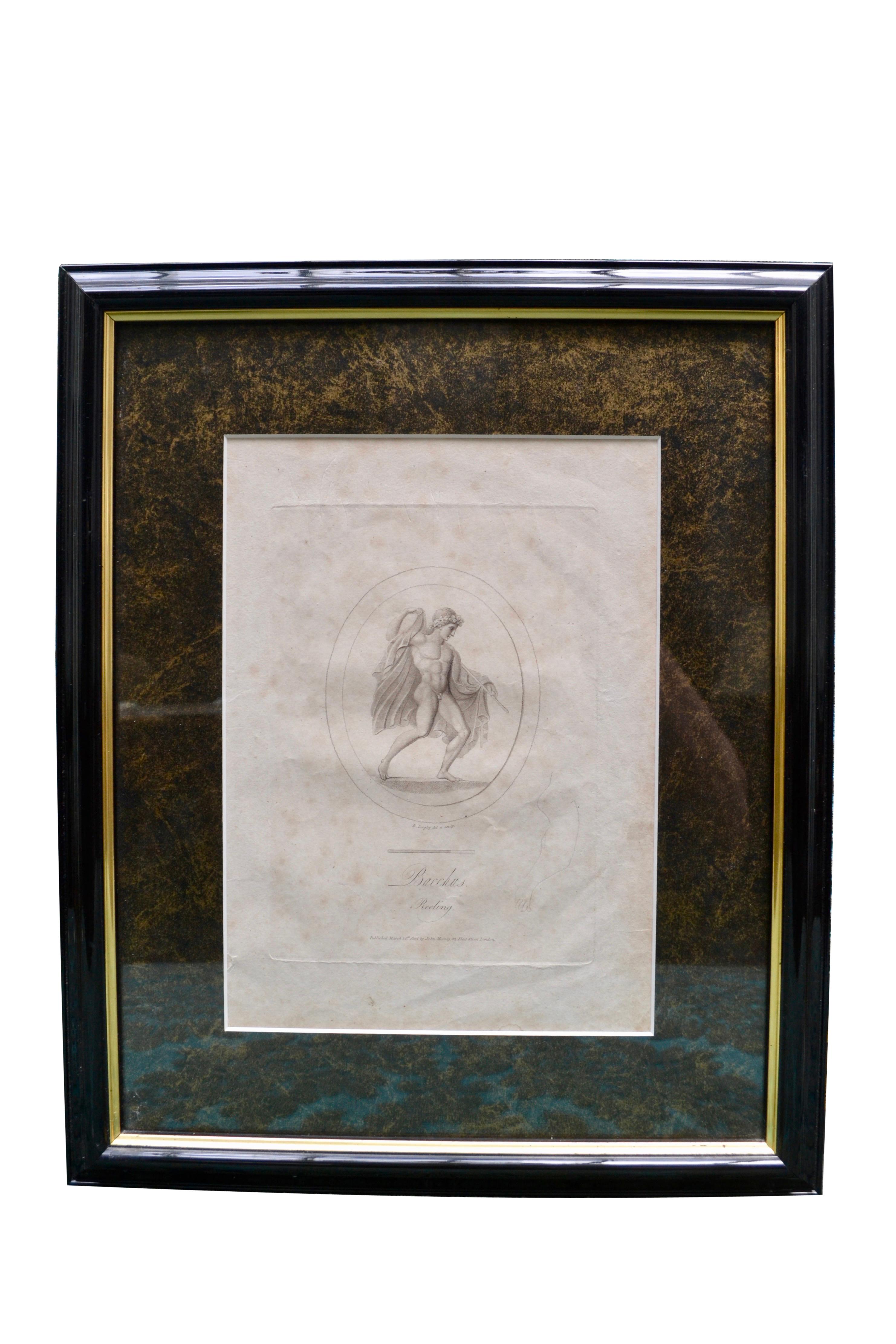 Parchment Paper Eight 19 Century Neoclassical English Engravings by Richard Dagley For Sale