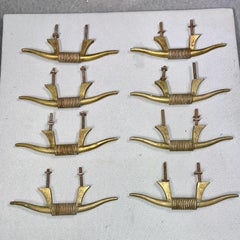Eight 1930's Italian Brass Door Pulls After Borsani
