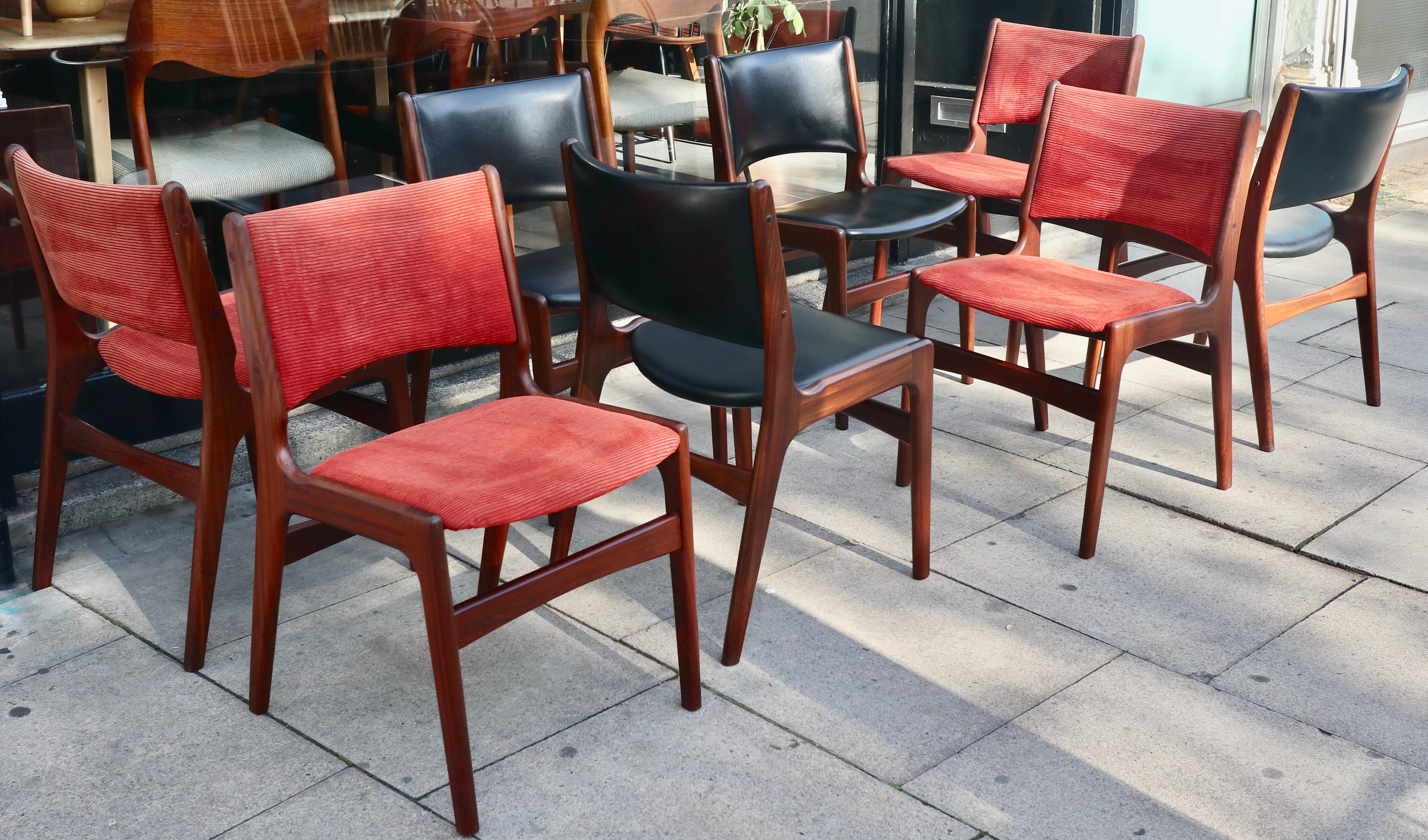 Eight 1960s Erik Buch 'Model 89' Teak Danish Dining Chairs  In Good Condition For Sale In London, GB