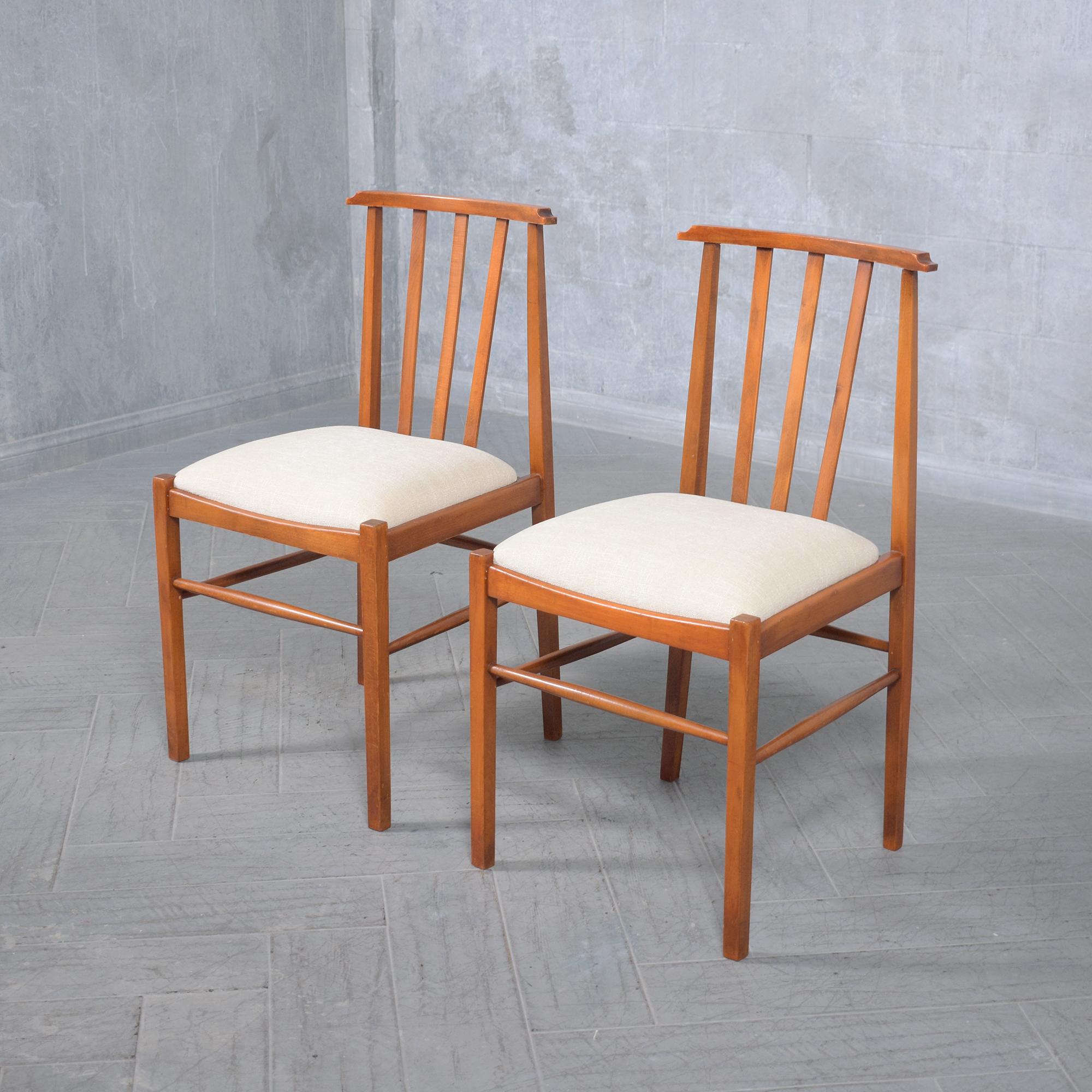 Lacquer 1960s Vintage Modern Dining Chairs Set of Eight - Expertly Restored For Sale
