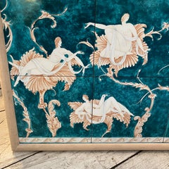 Eight 1970s Giò Ponti for Bardelli Ceramic Tiles in a Wood Panel