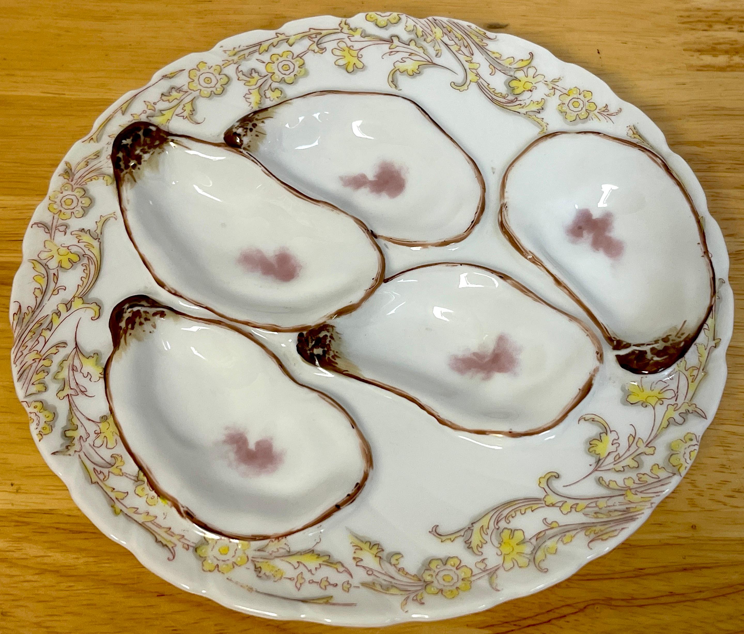 Eight 19th C Havilland Limoges Aesthetic Movement Oyster Plates 5