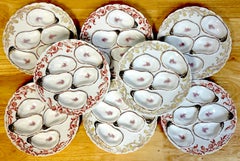 Eight 19th C Havilland Limoges Aesthetic Movement Oyster Plates