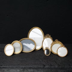 Eight 19th Century French Ormolu Gilt Belle Époque Oval and Round Picture Frames