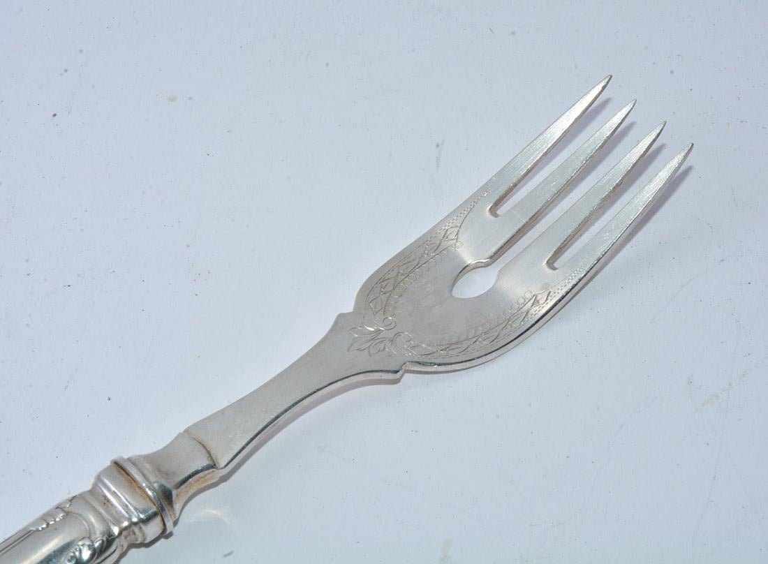 Eight 19th Century French Sterling Fish Forks and Knives 4