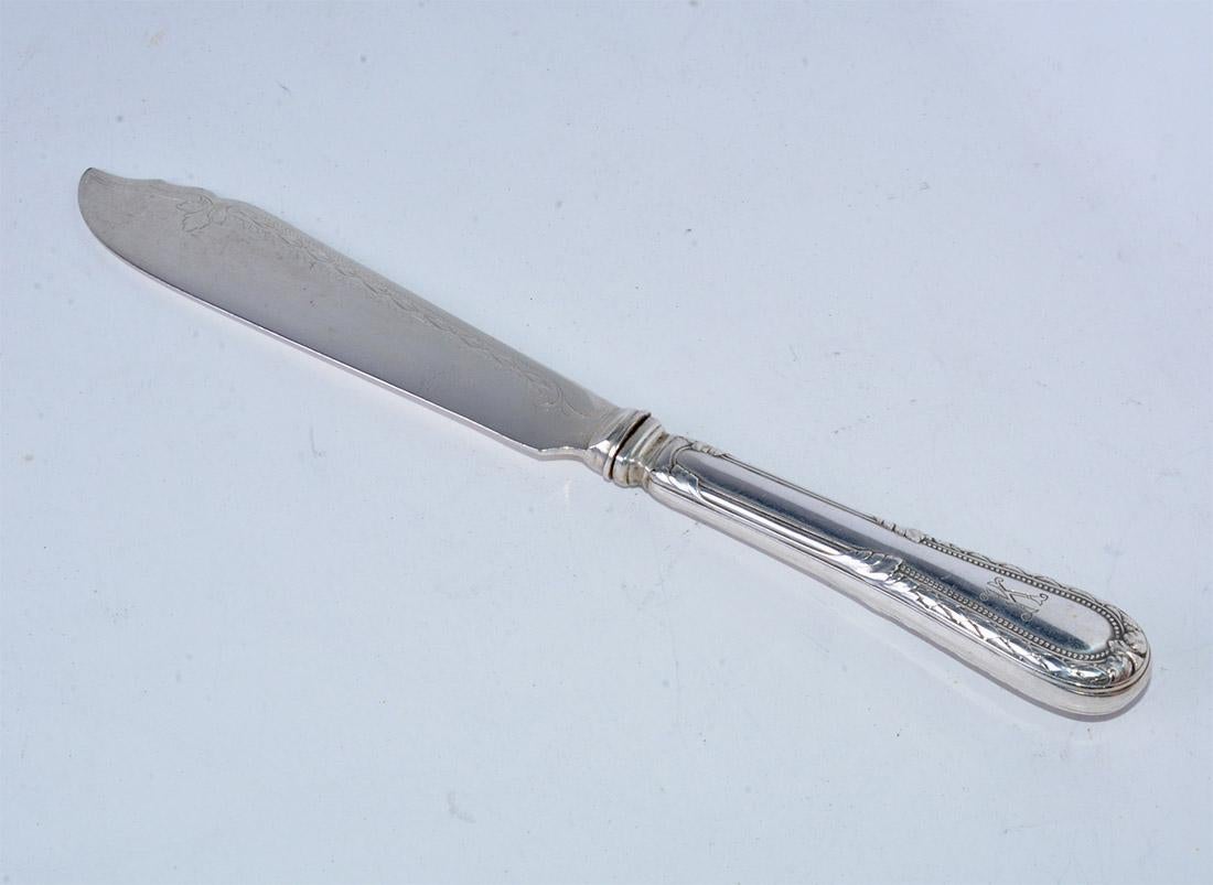 Eight 19th Century French Sterling Fish Forks and Knives In Good Condition In Sheffield, MA