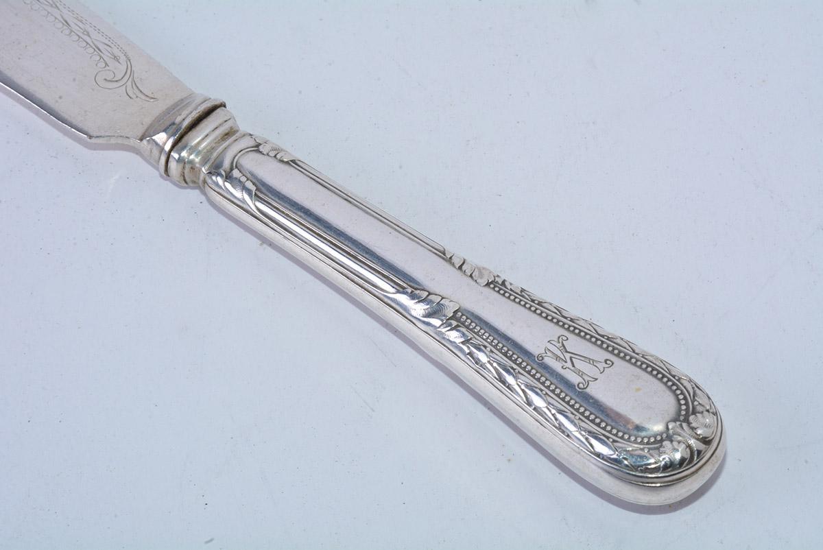 Eight 19th Century French Sterling Fish Forks and Knives 1