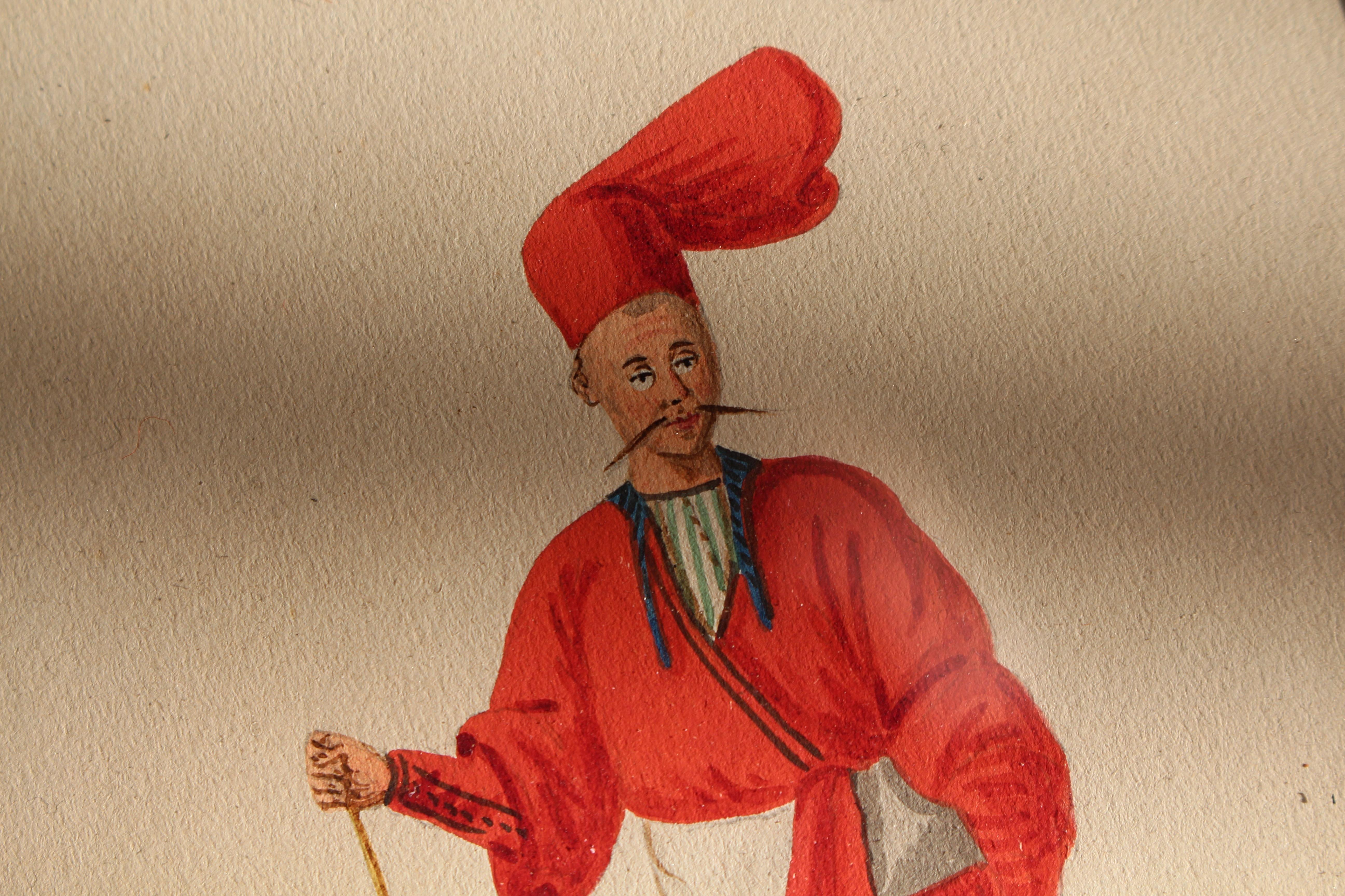 Otto acquerelli di scuola italiana del XIX secolo Ritratti turchi e orientali in vendita 3