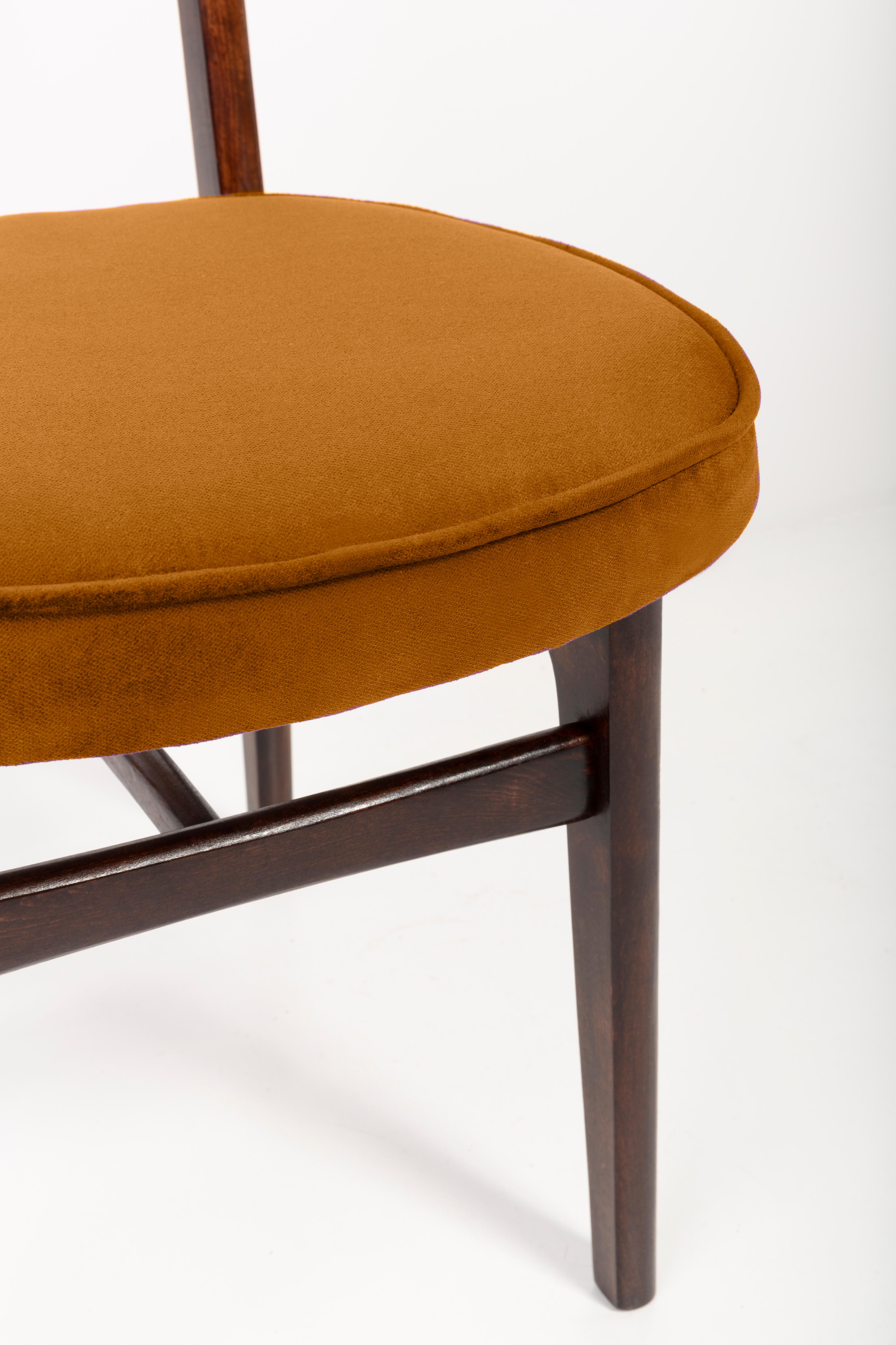 Textile Eight 20th Century Copper Velvet Rajmund Halas Chairs, Europe, 1960s For Sale