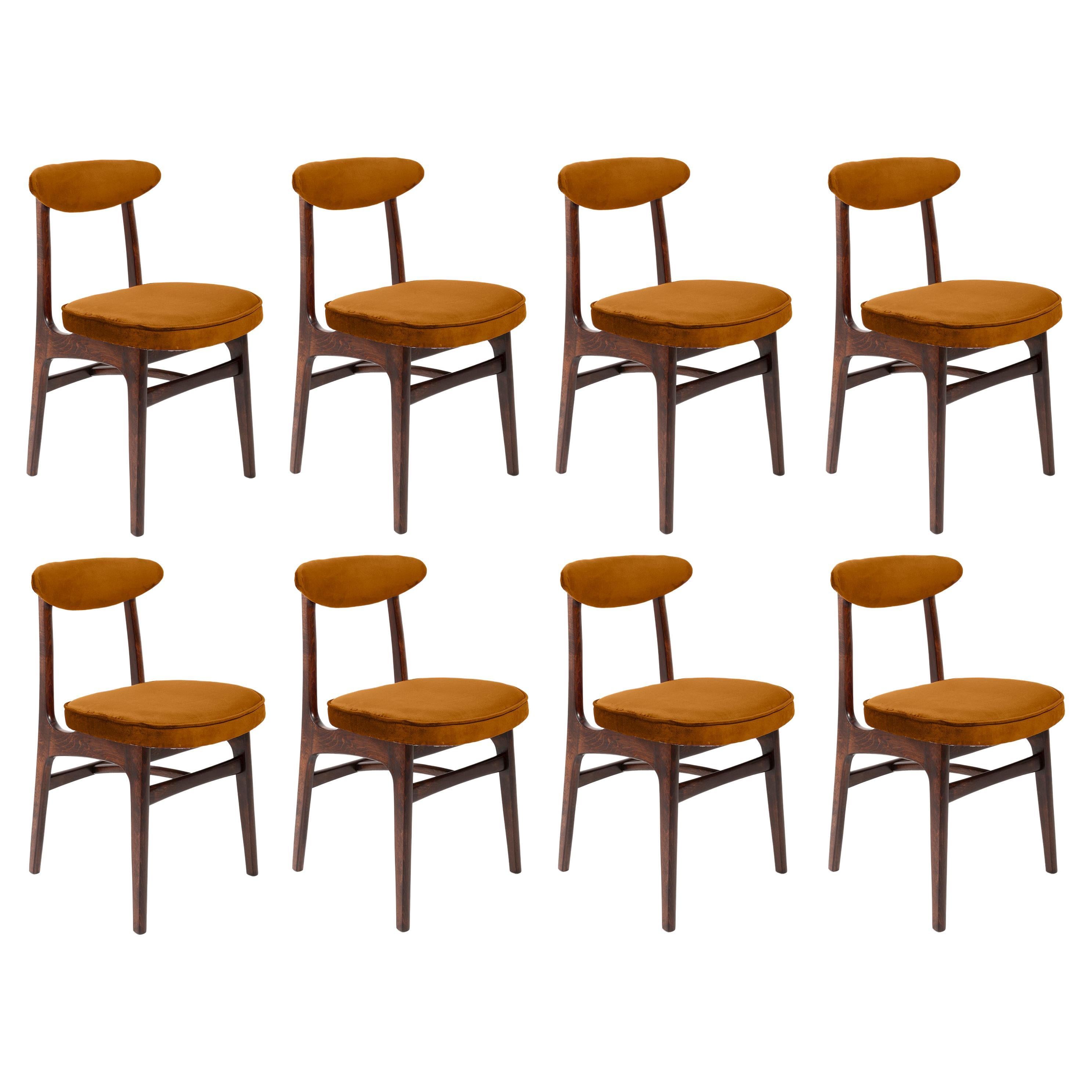 Eight 20th Century Copper Velvet Rajmund Halas Chairs, Europe, 1960s For Sale