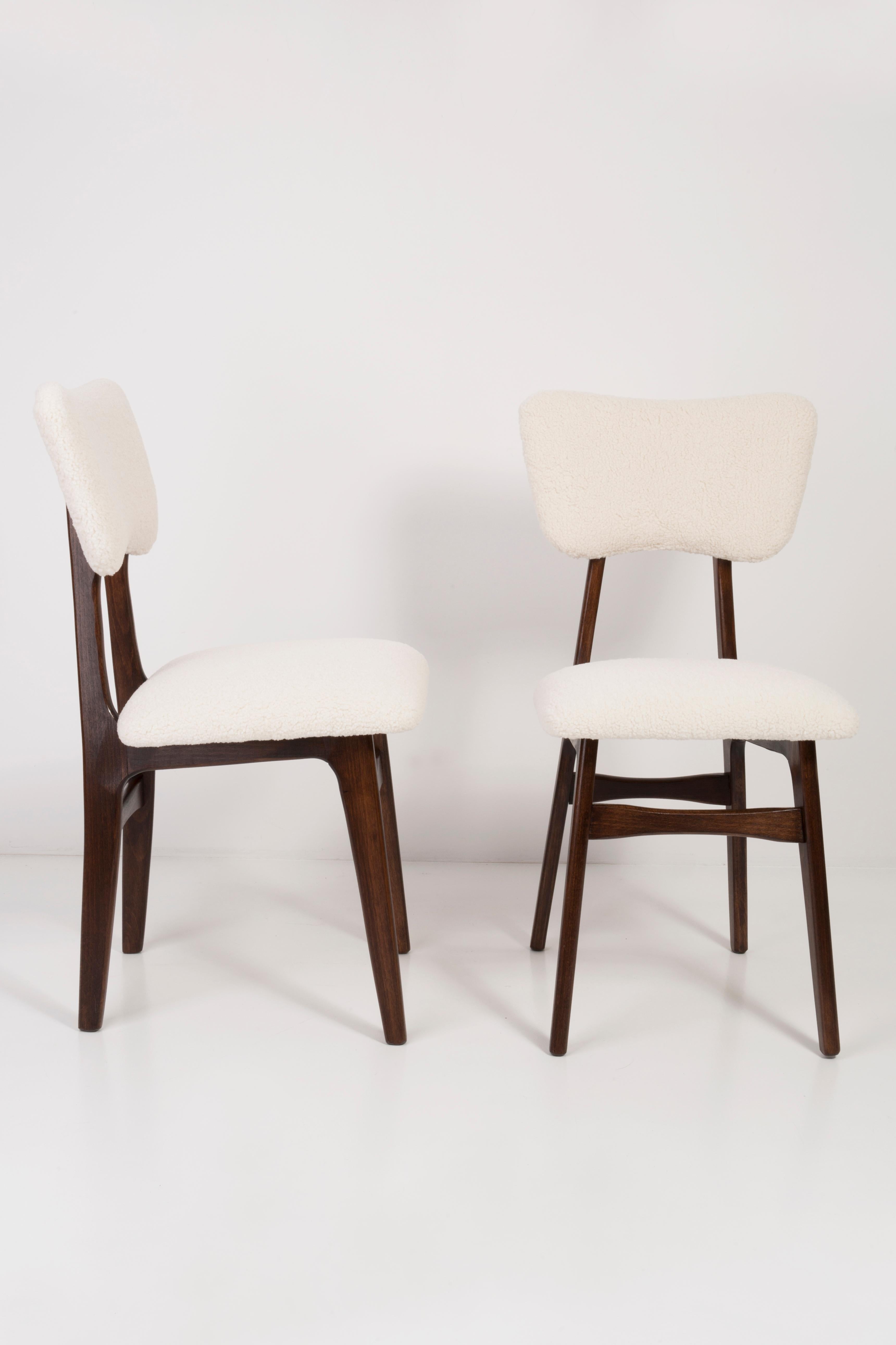 Eight 20th Century Light Crème Boucle Chairs, 1960s For Sale 3