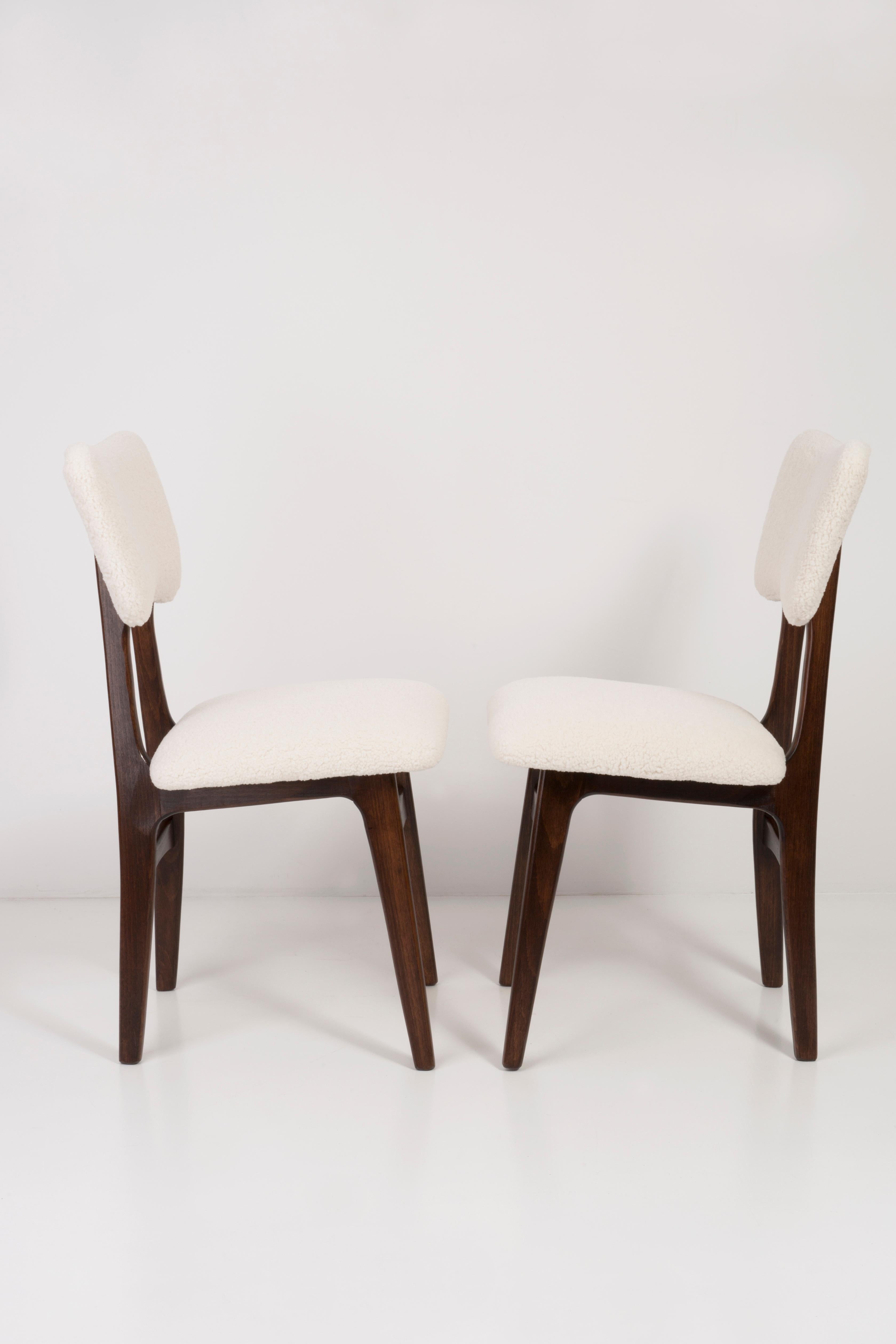 Eight 20th Century Light Crème Boucle Chairs, 1960s For Sale 4