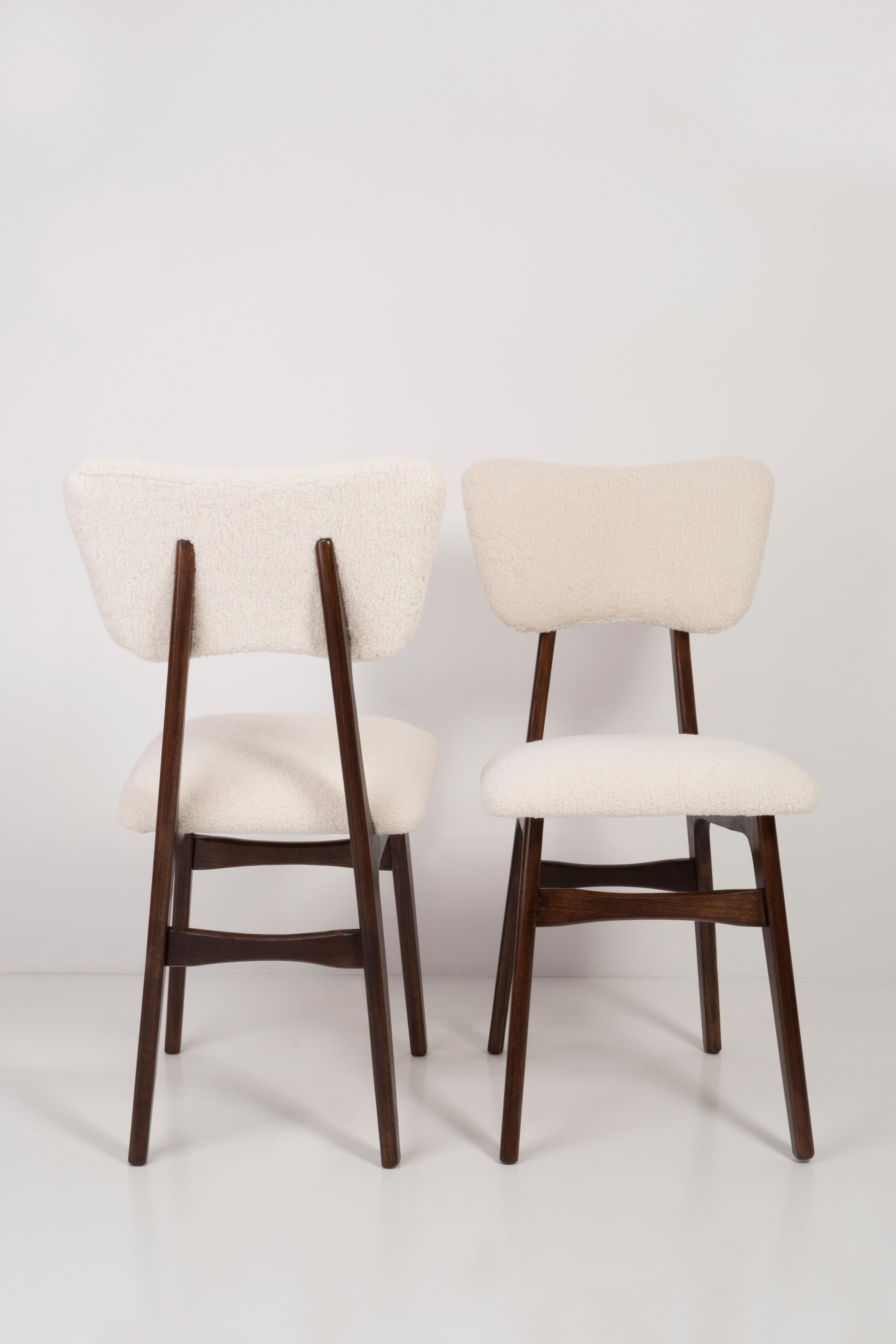 Eight 20th Century Light Crème Boucle Chairs, 1960s For Sale 5