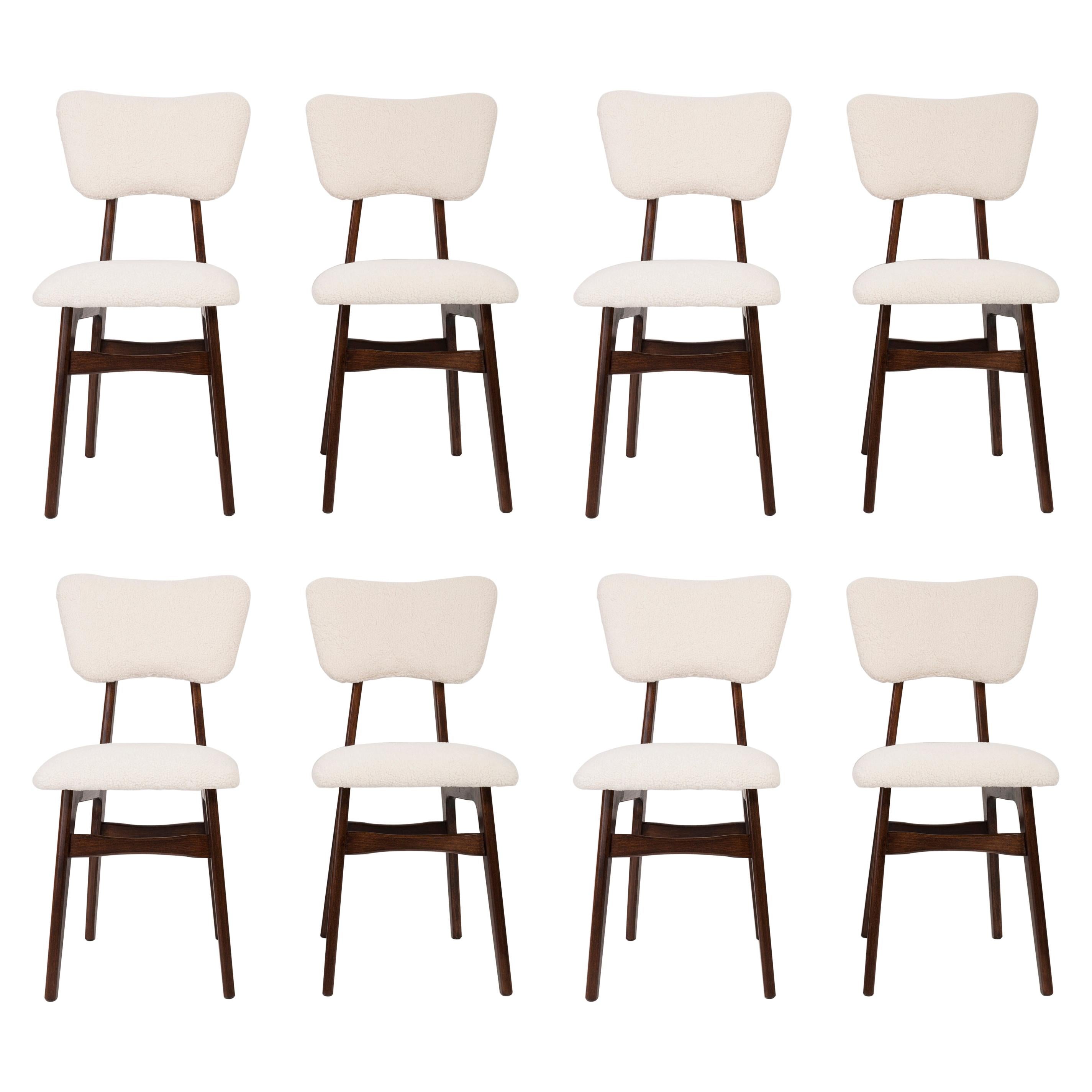 Eight 20th Century Light Crème Boucle Chairs, 1960s