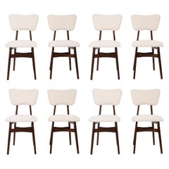 Eight 20th Century Light Crème Boucle Chairs, 1960s