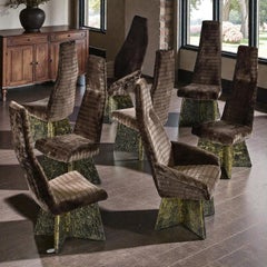 Eight Adrian Pearsall Brutalist Dining Chairs