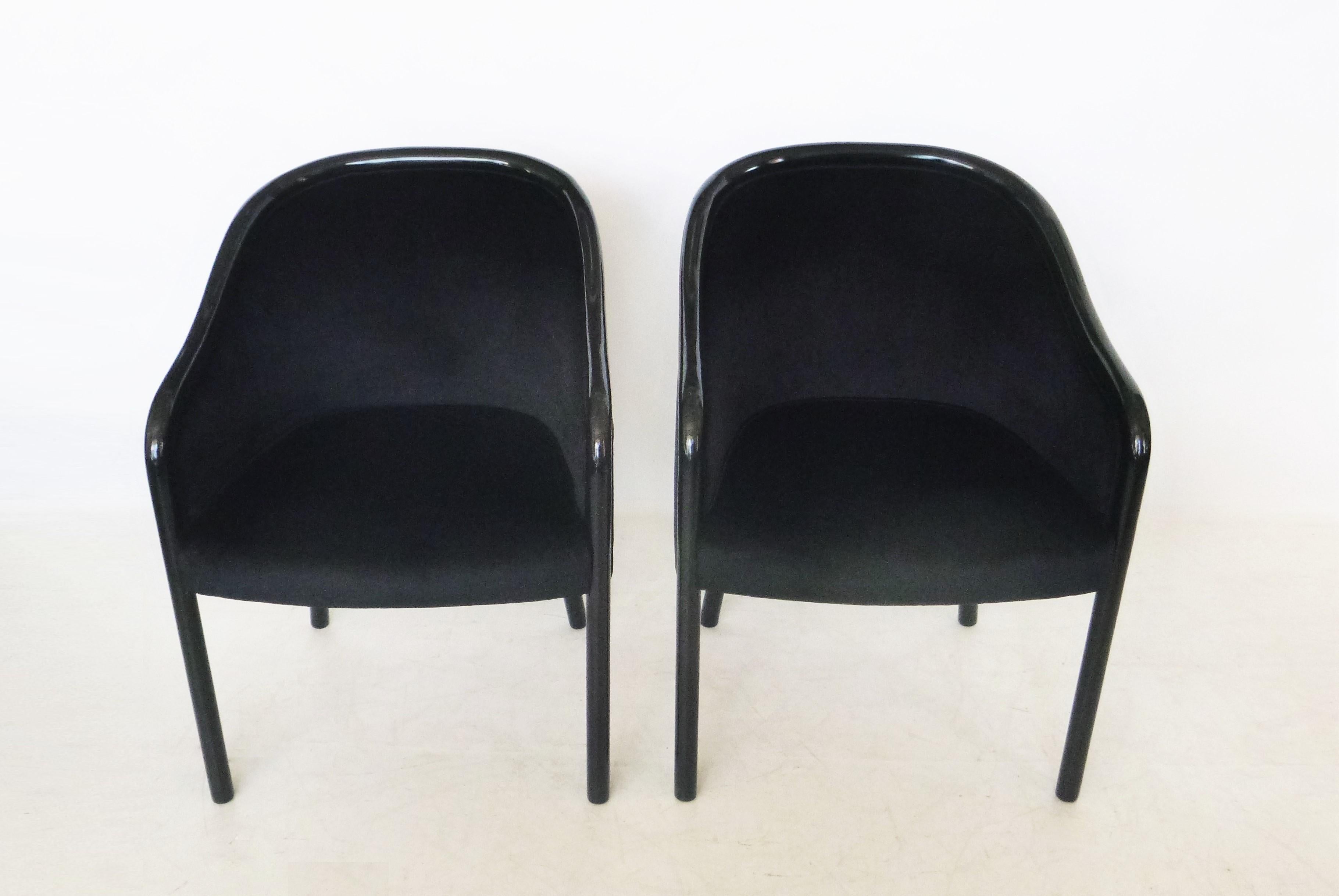 Américain Huit fauteuils noirs Ward Bennett pour Brickell Associates en vente