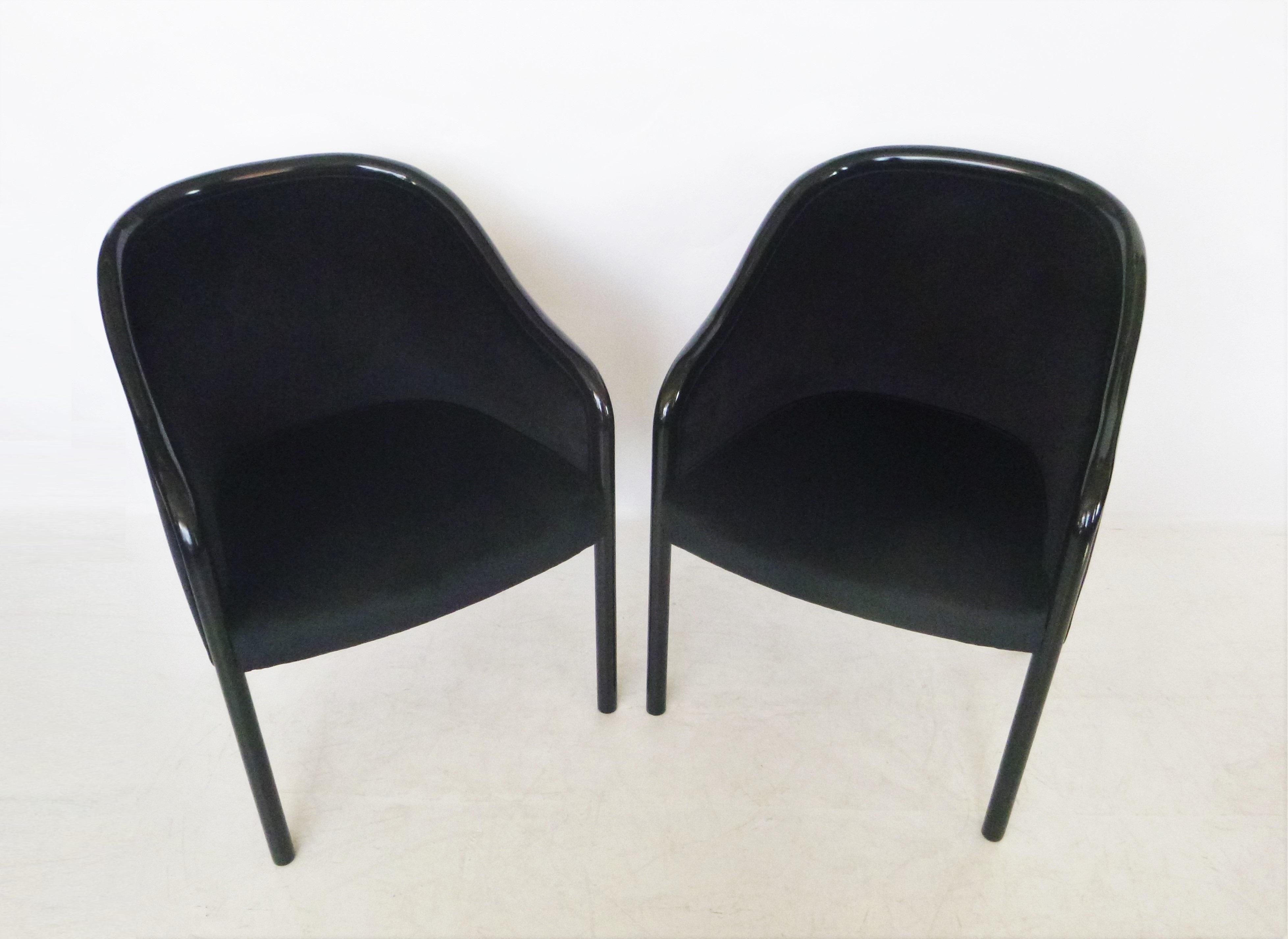 Eight All Black Ward Bennett for Brickell Associates Armchairs In Good Condition For Sale In Dallas, TX