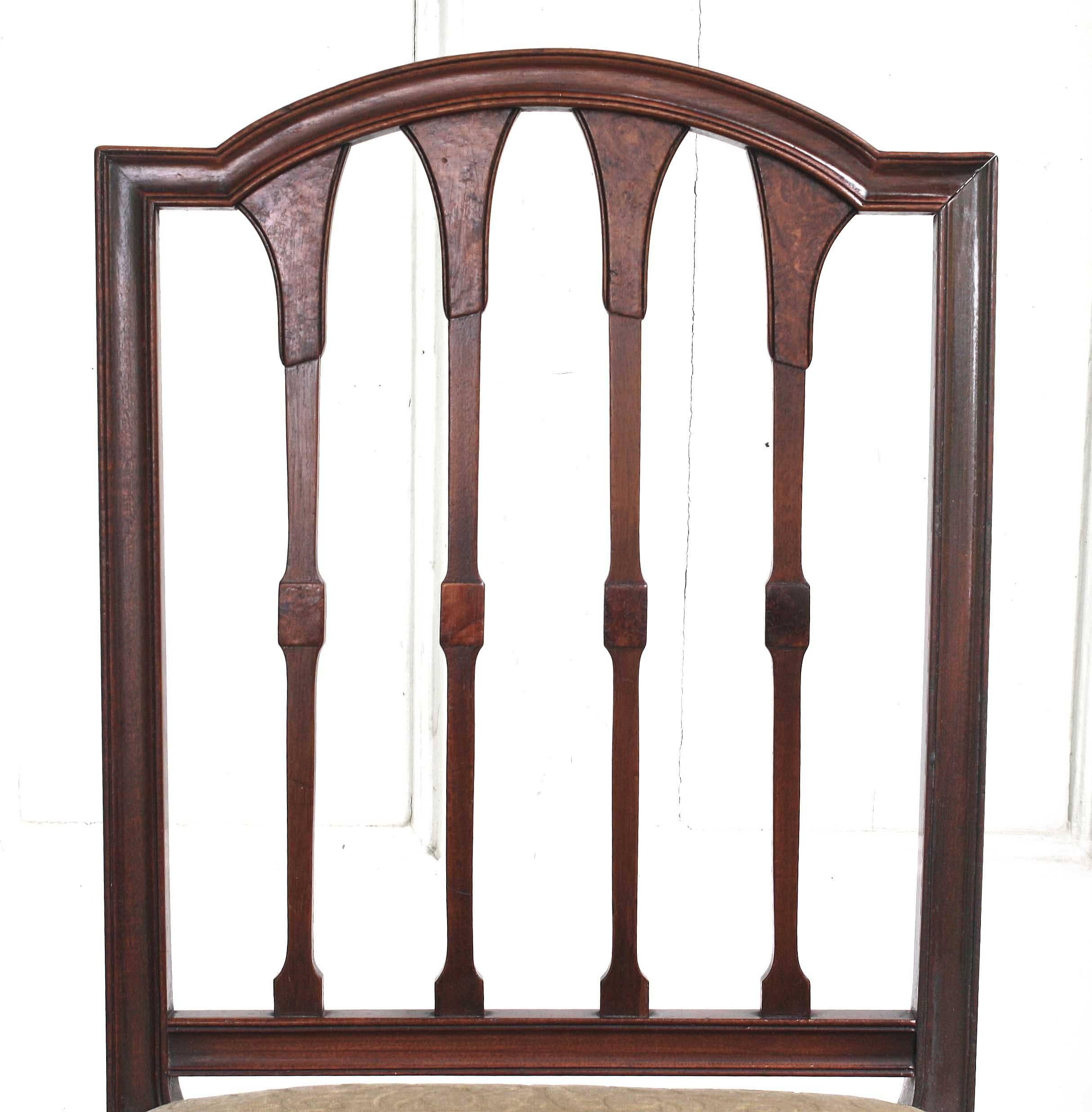 Mahogany EIGHT American Hepplewhite Revival Dining Chairs For Sale