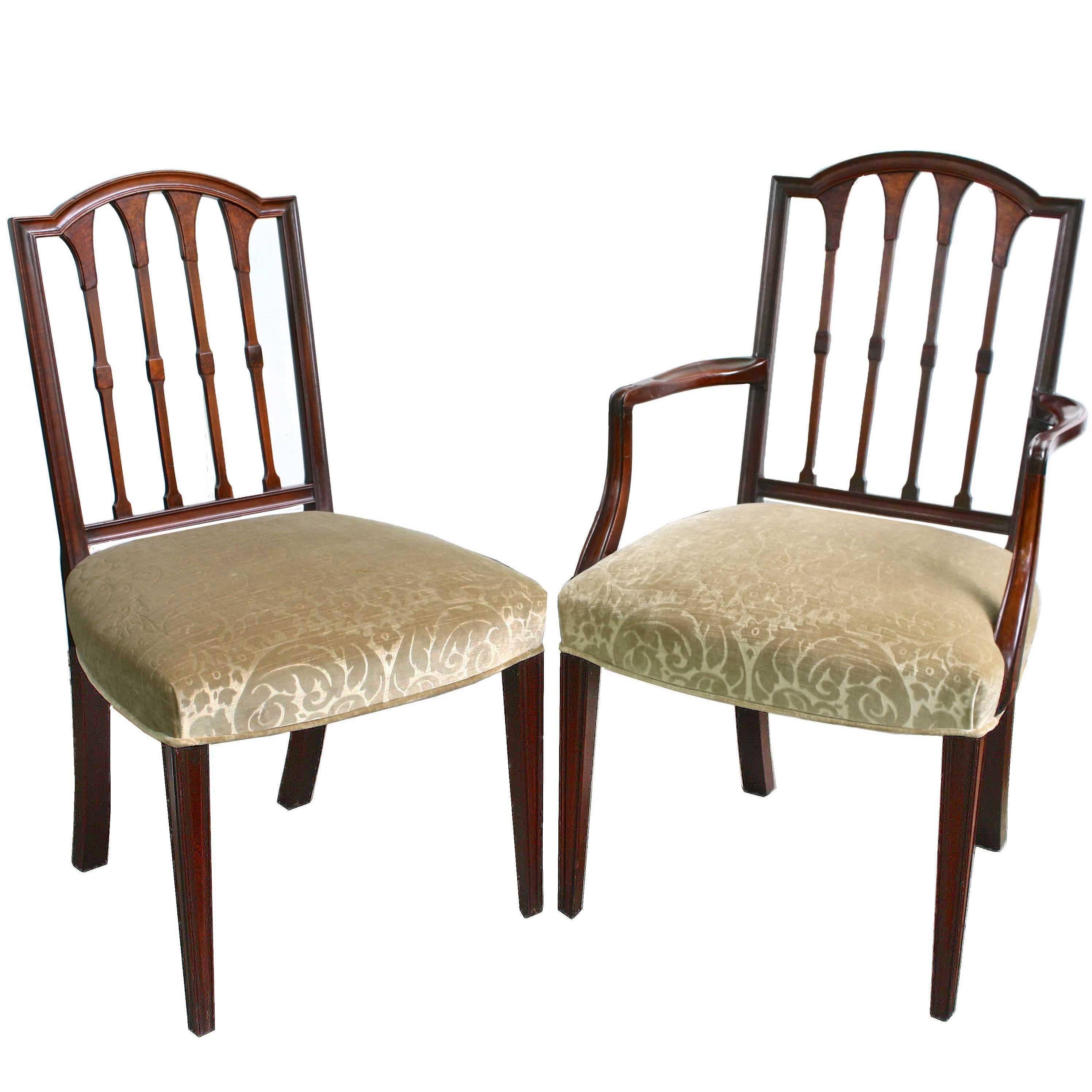 EIGHT American Hepplewhite Revival Dining Chairs For Sale