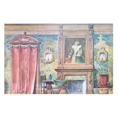Eight Antique French Interior Decor Prints