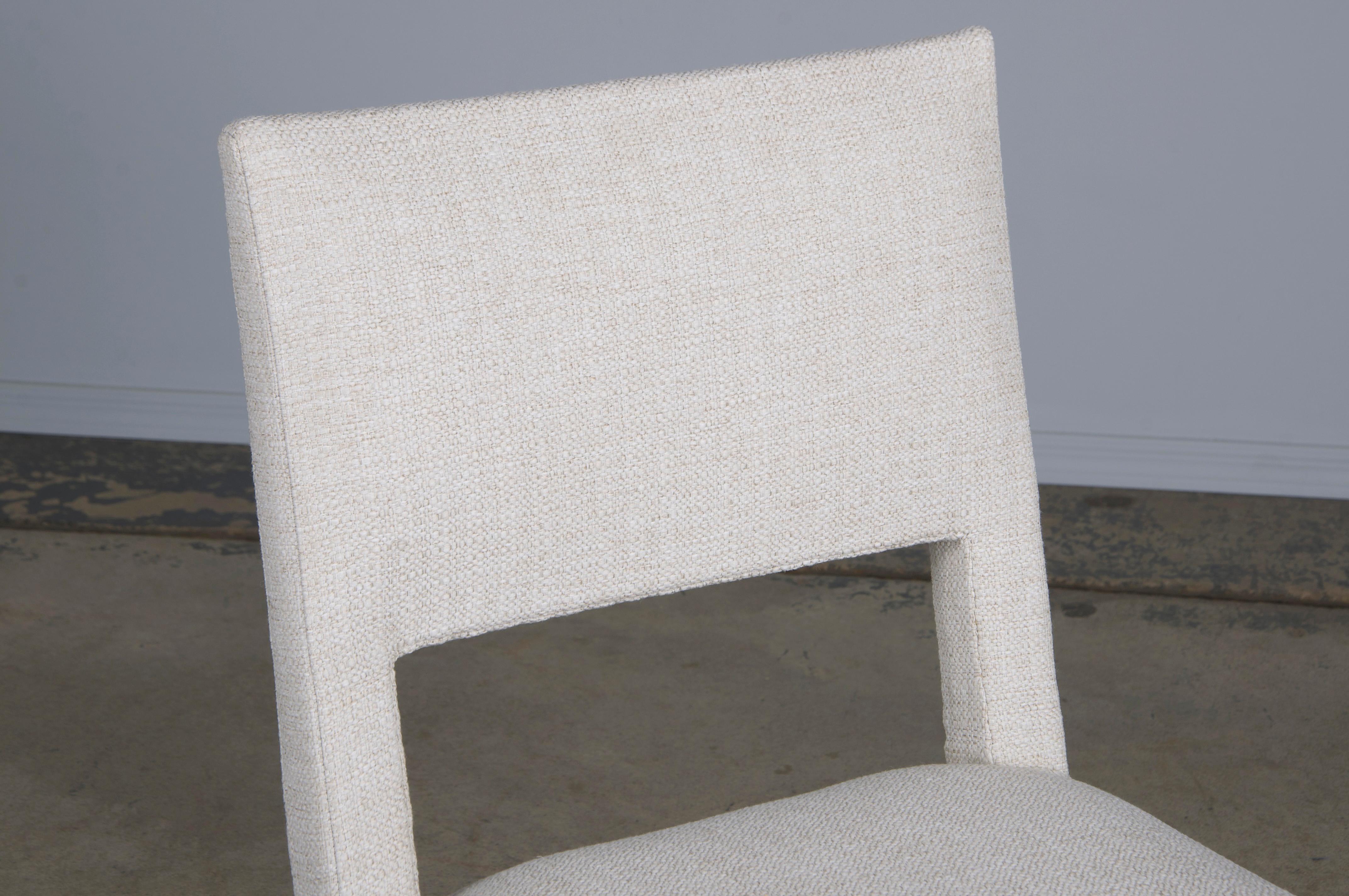 Eight Antique French Louis XIII Style Walnut Dining Chairs W/ Off-White Fabric 1