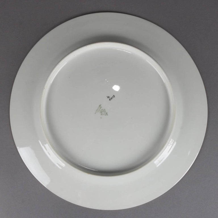 Eight Antique German HandPainted Bavaria Tirschenreuth Floral Dinner