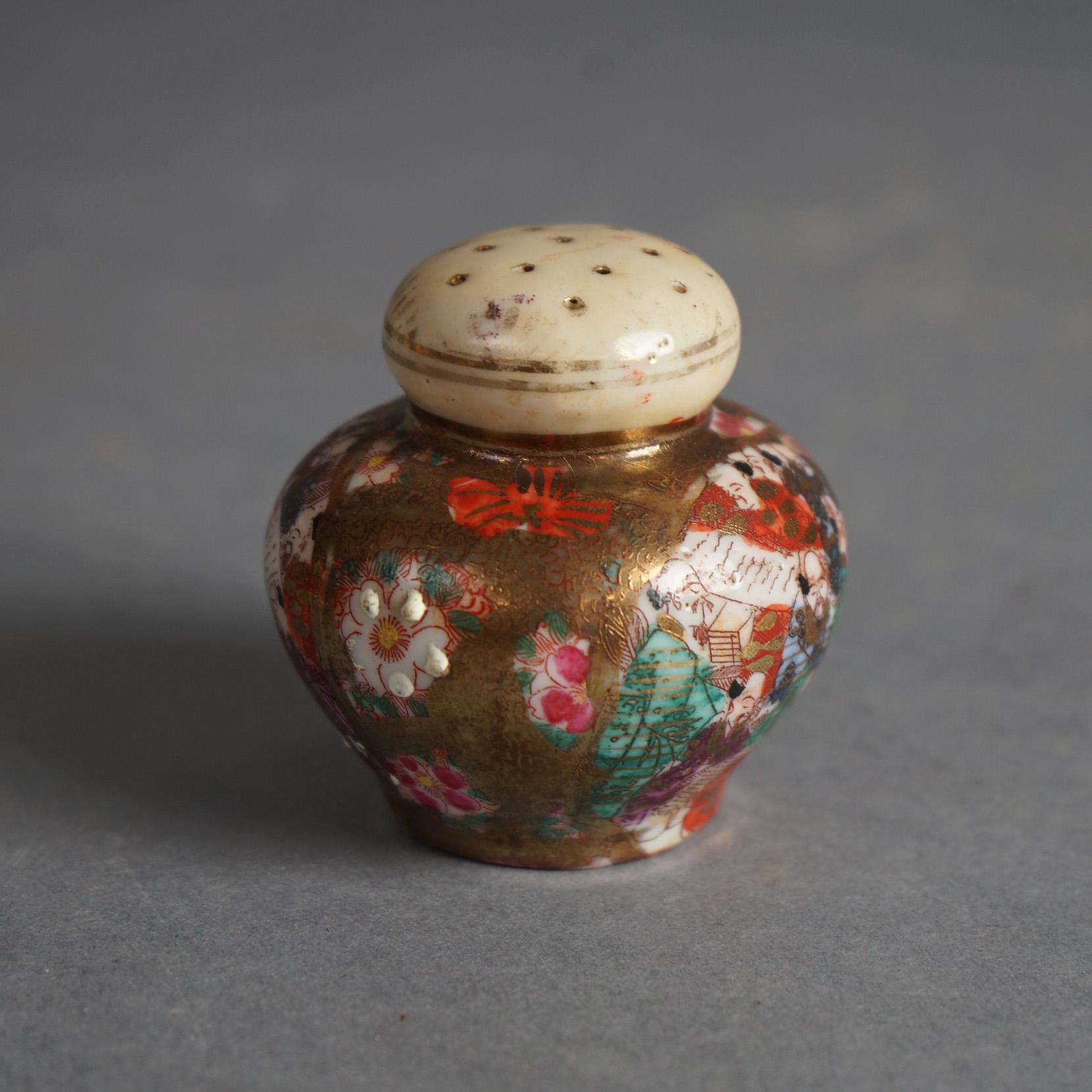 Eight Antique Japanese Satsuma Porcelain Items Including Vases, C1910 10