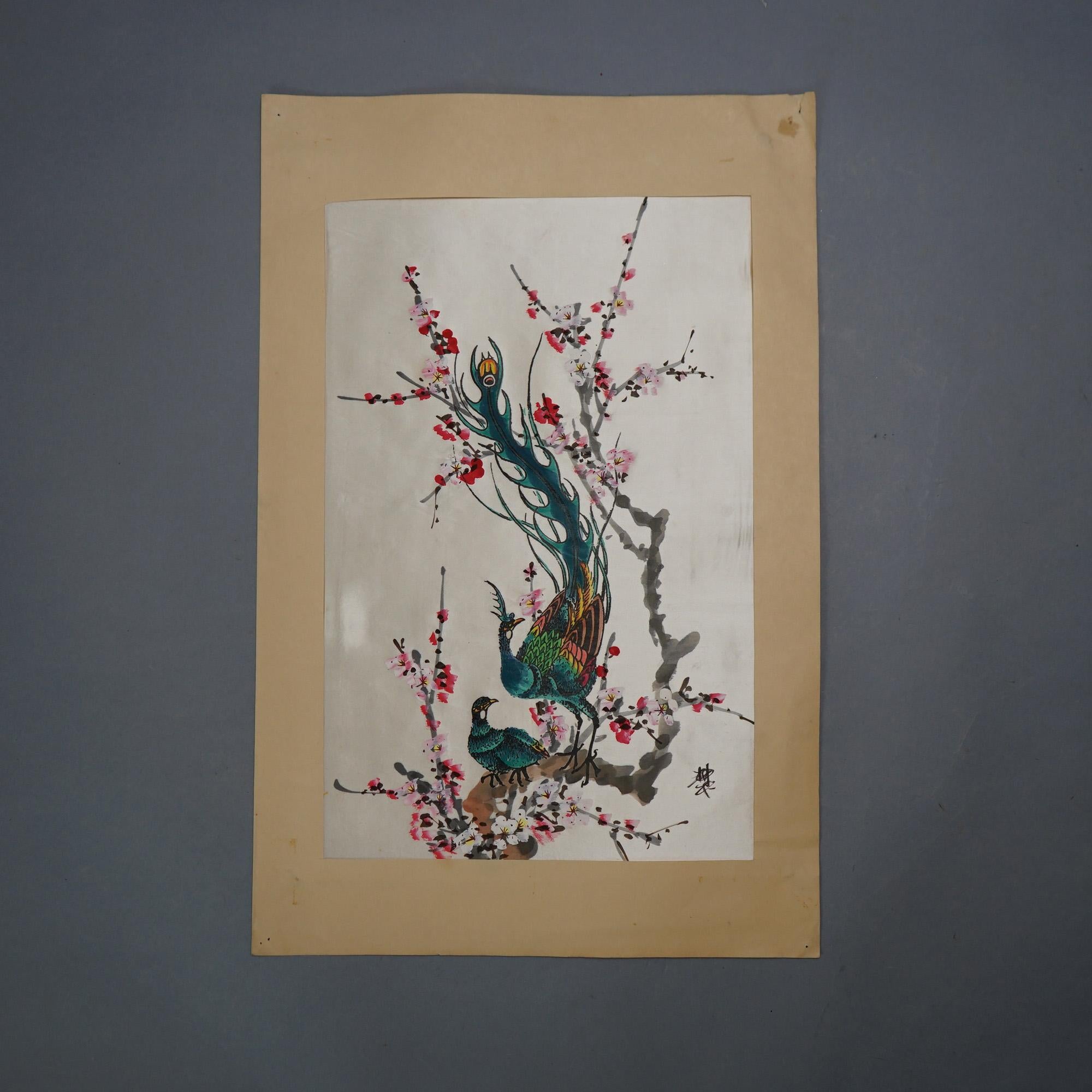 Eight Antique Japanese Woodblock Prints, Oil on Silk c1920 For Sale 12