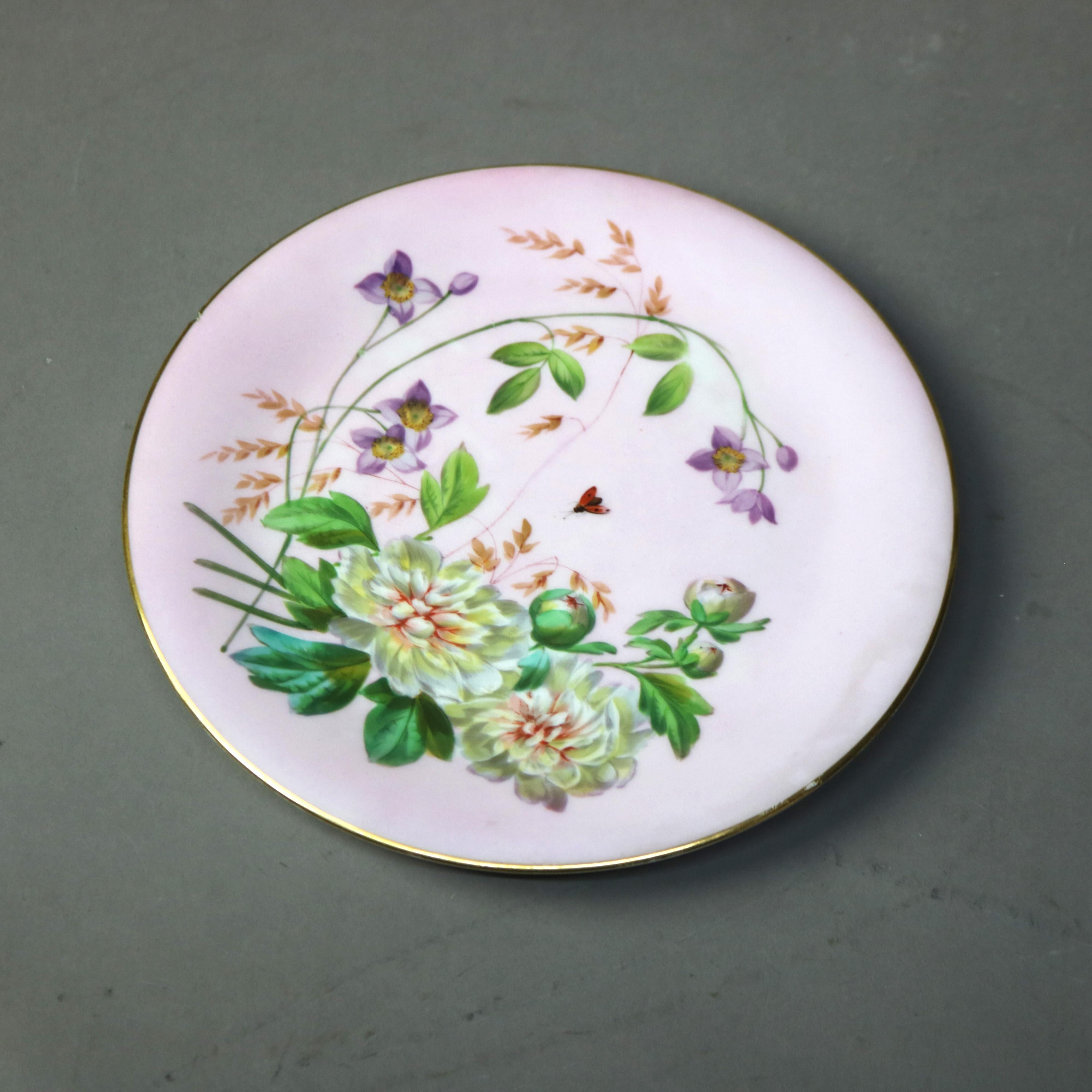 Eight Antique Old Paris Porcelain & Limoges Hand Painted & Gilt Plates & Platter 2