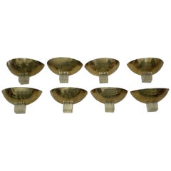 Eight Applique in Brass and Plexiglass, Attributed to Fontana Arte