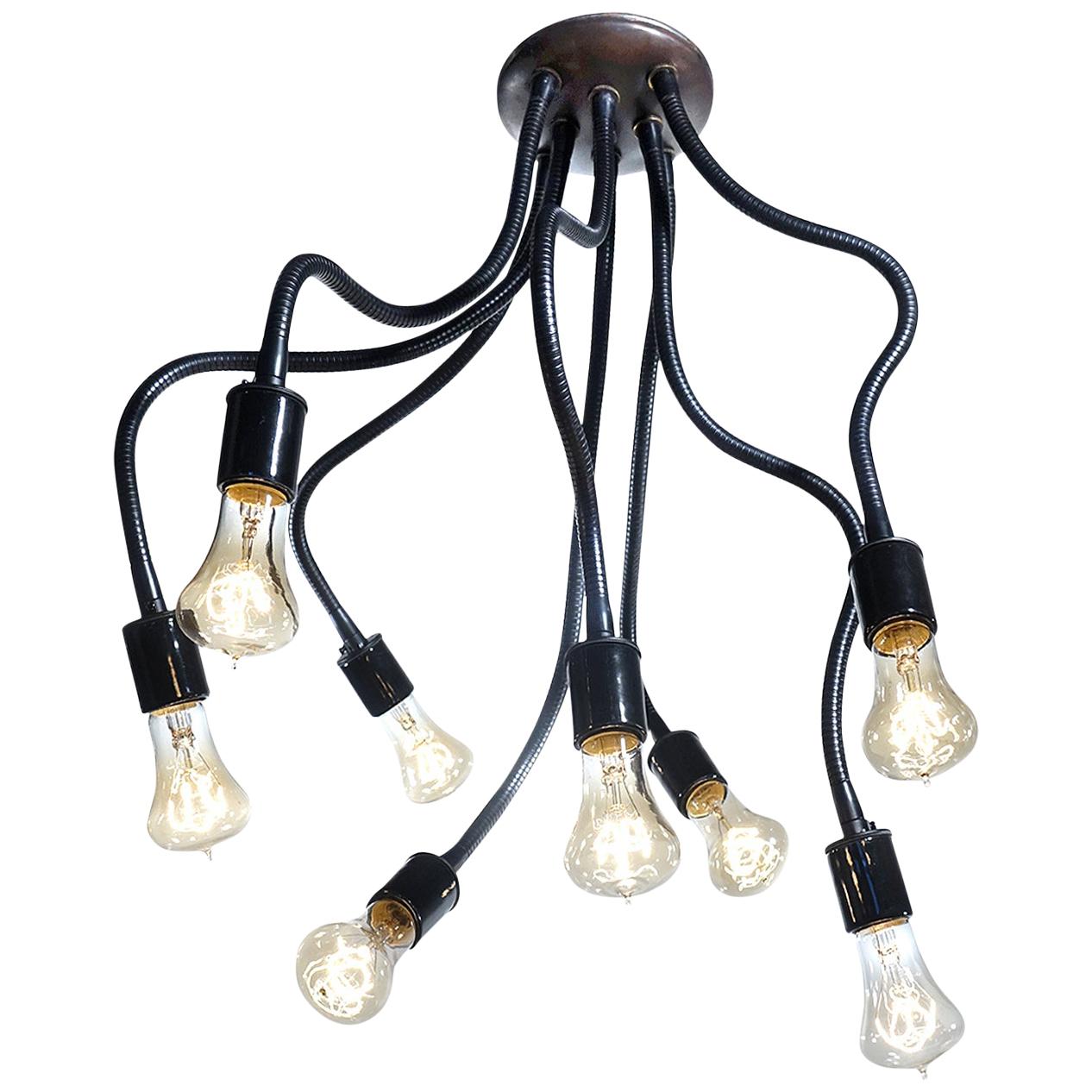 Eight-Arm Articulated Ceiling Lamp
