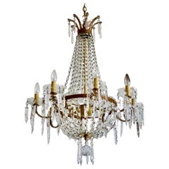 Eight-Arm French Basket Chandelier, circa 1940 Eight-Arm French Basket Chandelier, circa 1940
