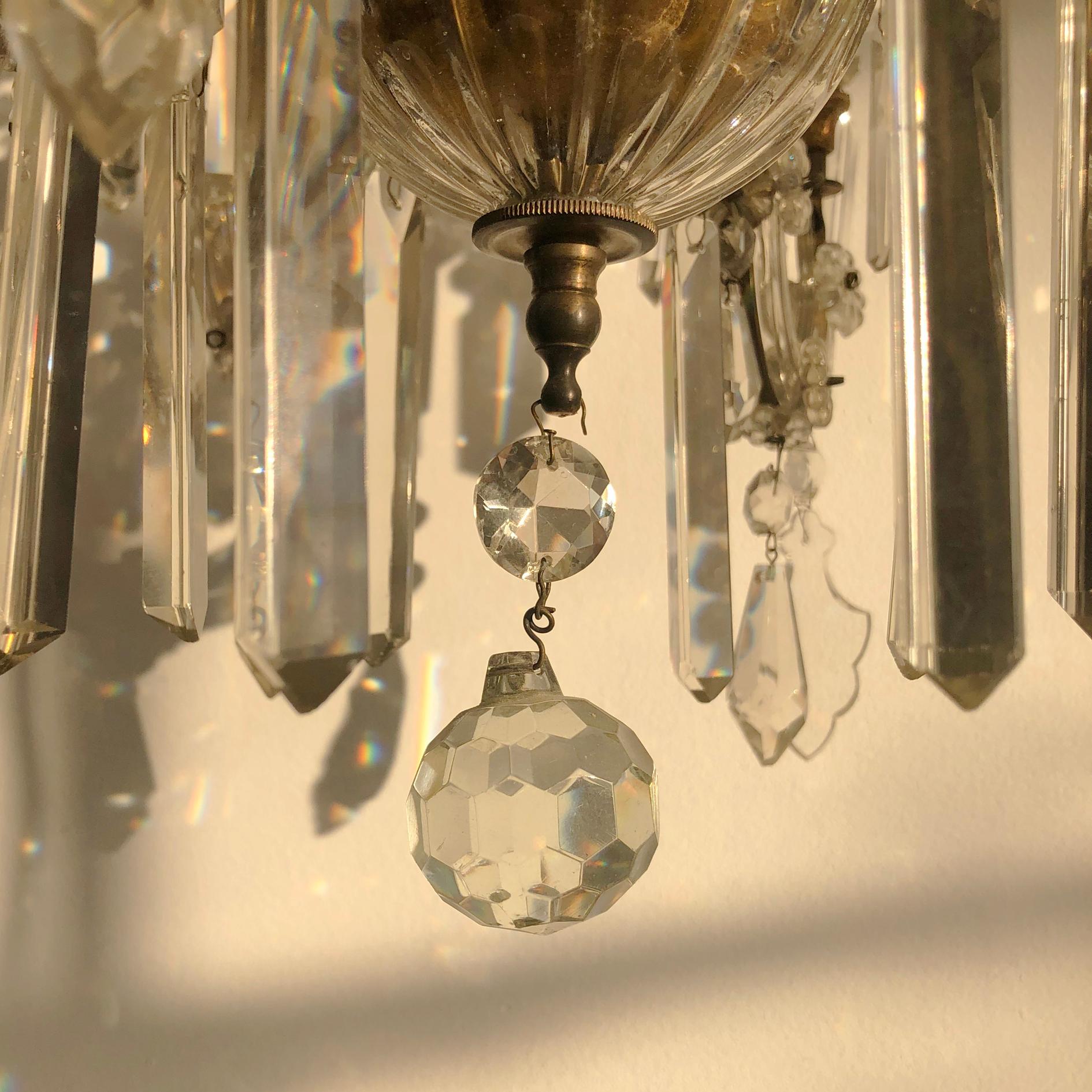 Eight Arm Maria Theresa Crystal Chandelier, Hungary or Austria, 1900s For Sale 7