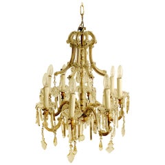 Antique Eight Arm Maria Theresa Crystal Chandelier, Hungary or Austria, 1900s