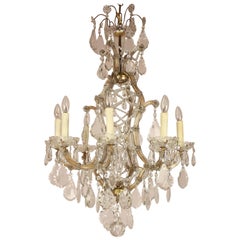 Antique Eight-Arm Marie Thérèse Style Crystal Chandelier, Austria, circa 1910