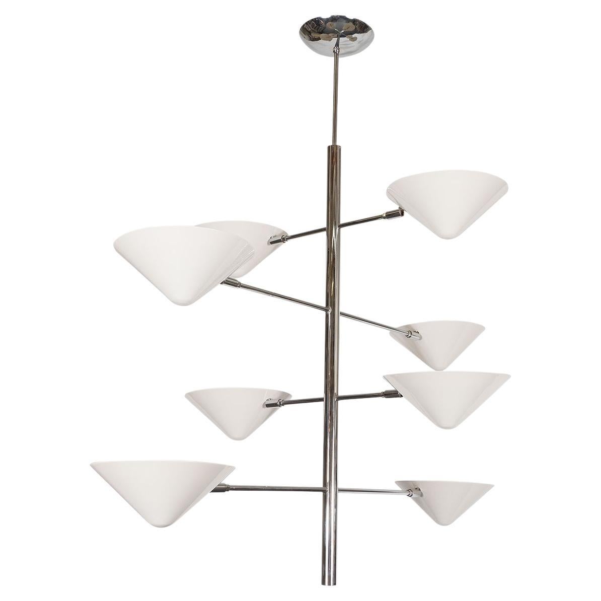 Eight-Arm Uplight Chandelier For Sale