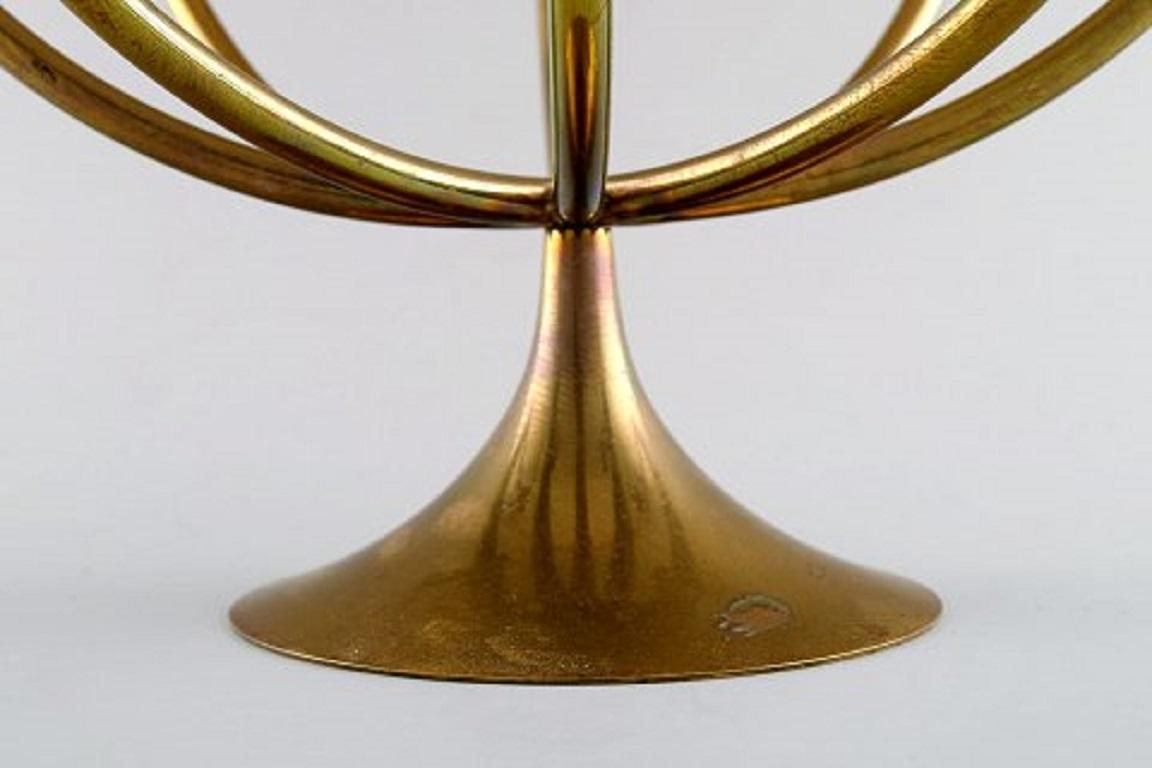 Eight-Armed Candlestick of Brass, Danish Design, 1960s-1970s 1