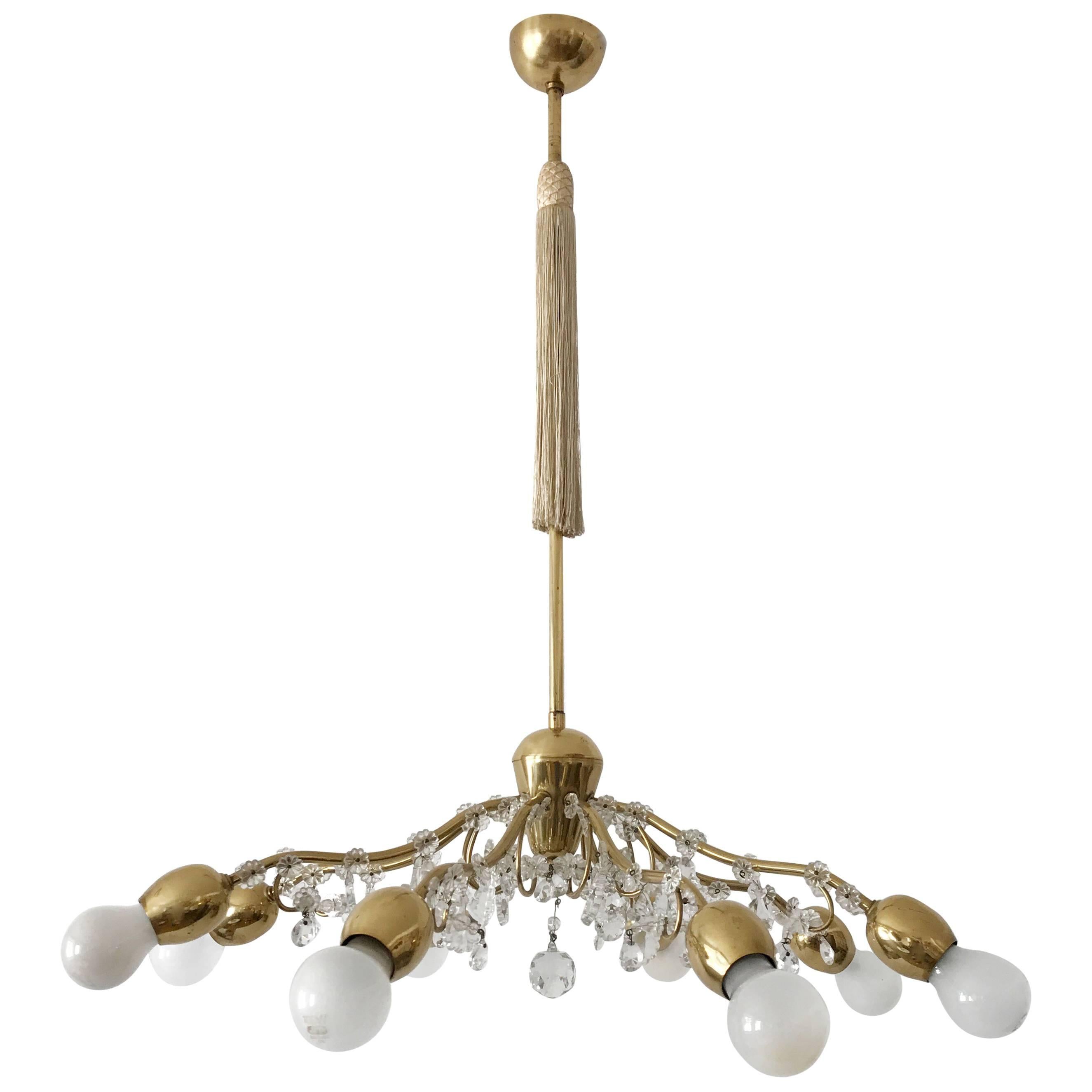 Lampadario Sputnik a otto braccia o lampada a sospensione Bud di J.&L. Lobmeyr Vienna 1950