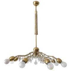 Eight-Armed Sputnik Chandelier or Pendant Lamp Bud by J.&L. Lobmeyr Vienna 1950s