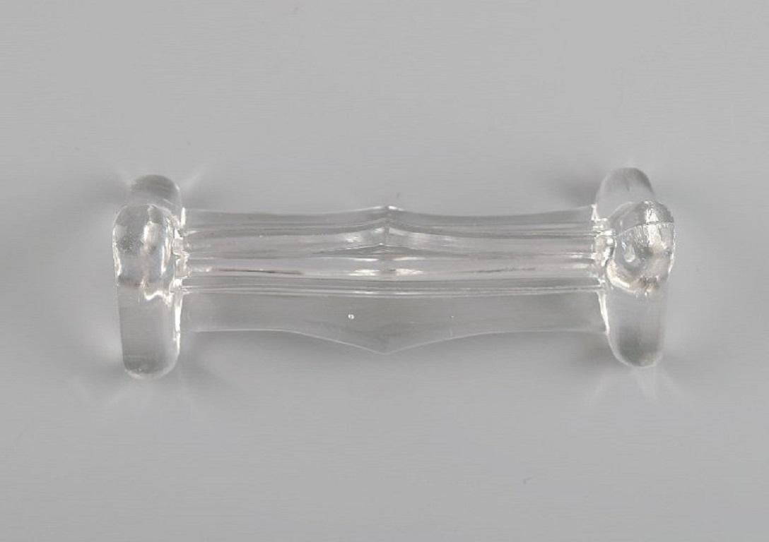 Eight Art Deco Knife Rests in Clear Art Glass, France, 1930s / 40s In Excellent Condition For Sale In Copenhagen, DK