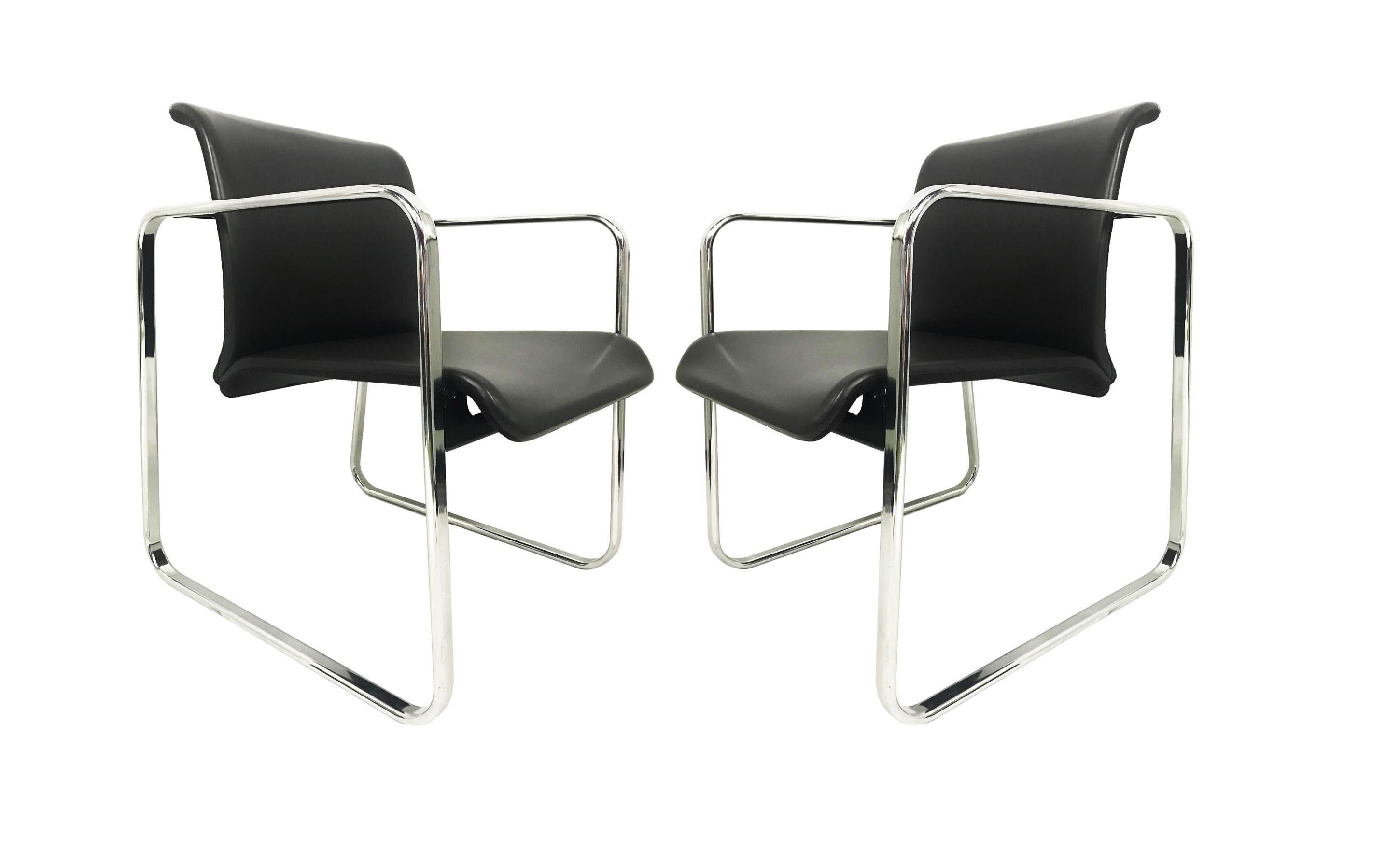 Mid-Century Modern Eight Black Armchairs Designed by Peter Protzman and Alexander Girard for Herman