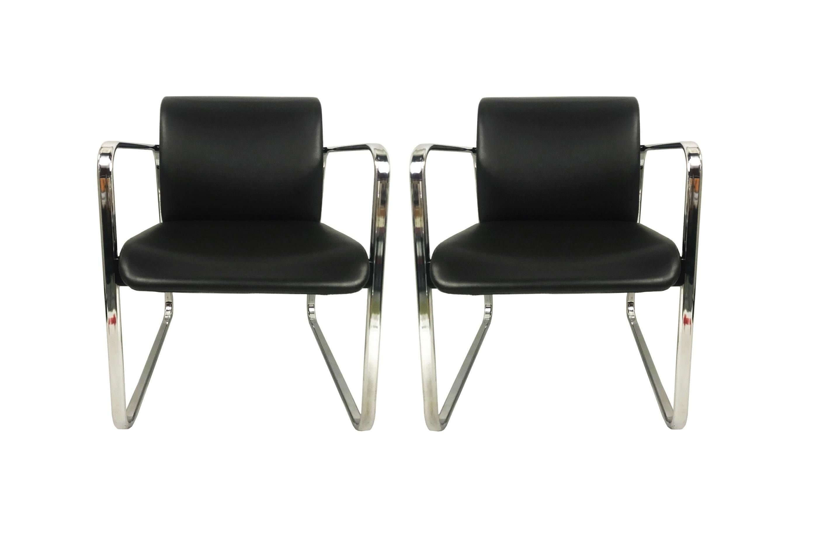 American Eight Black Armchairs Designed by Peter Protzman and Alexander Girard for Herman