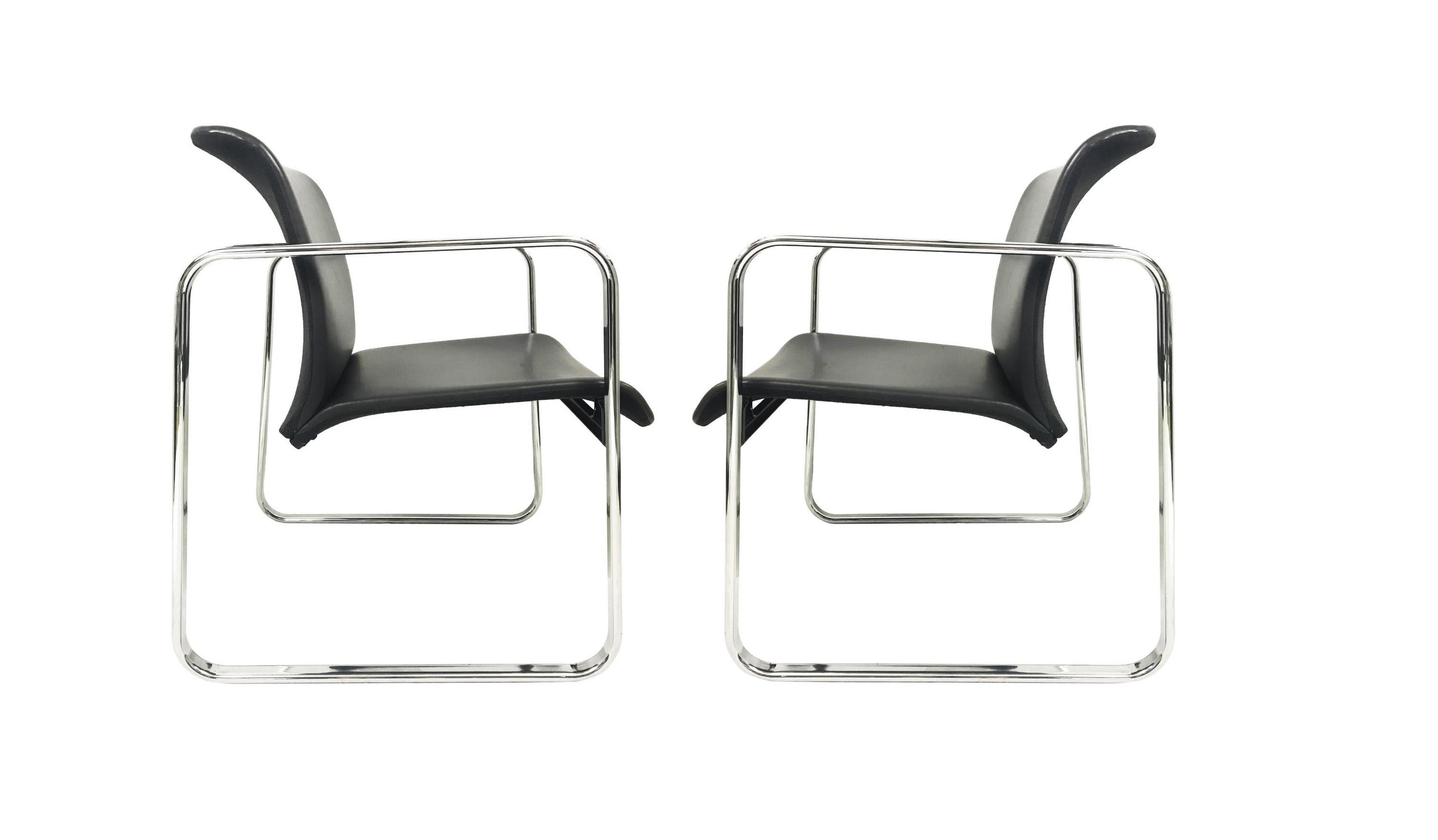 Eight Black Armchairs Designed by Peter Protzman and Alexander Girard for Herman In Good Condition In Dallas, TX