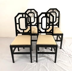 Eight Black Lacquered Chairs